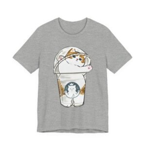 Cat in Bubble Tea Cup Tee | Kawaii Cat Boba Shirt, Cat in Coffee Cup tee, Cute Cat Illustration