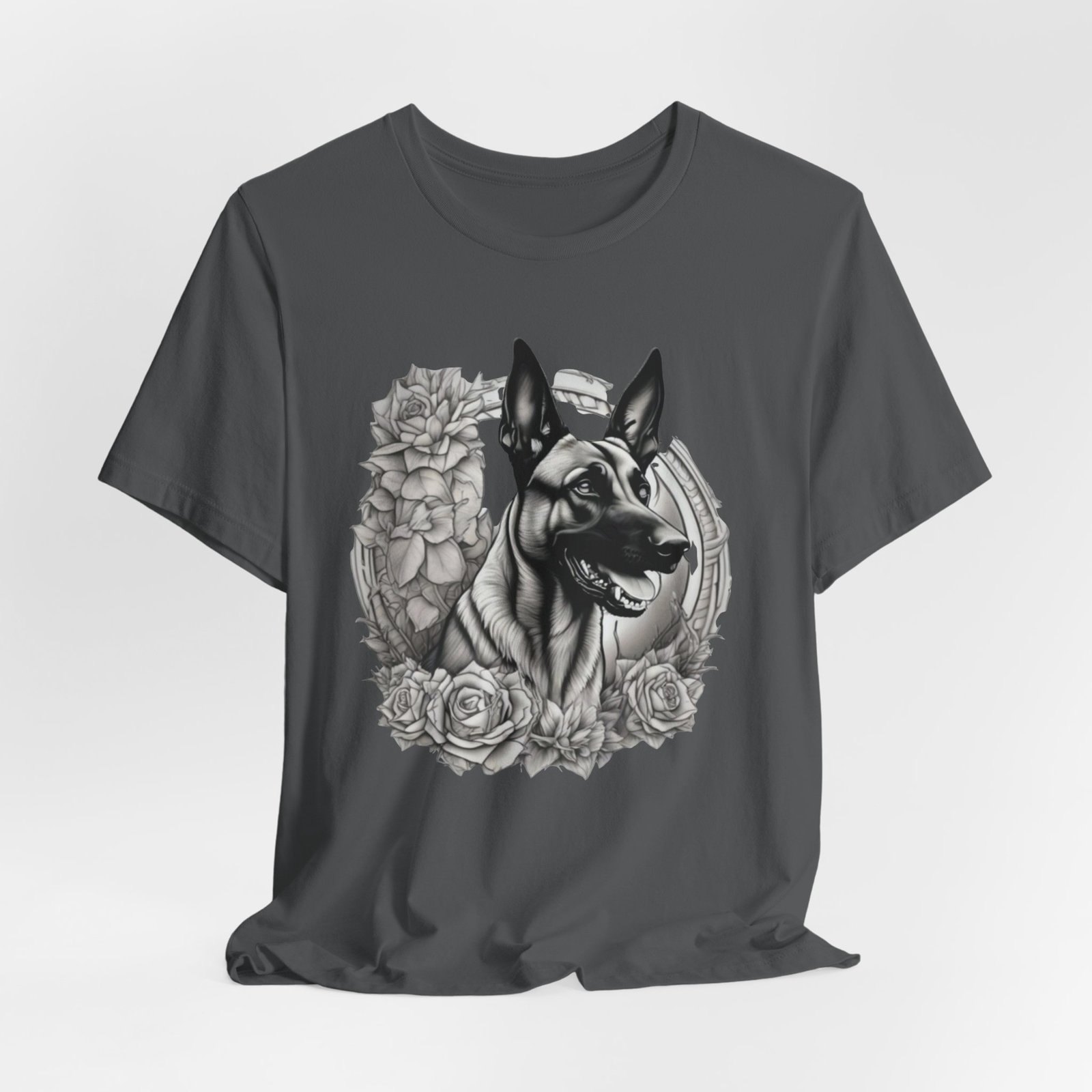 Belgian Malinois Floral Portrait T-Shirt - Image 40