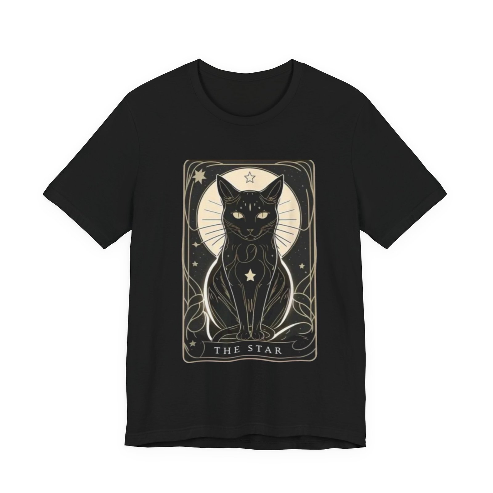 Tarot Black Cat The Star T-Shirt | Mystical Occult Illustration - Image 5