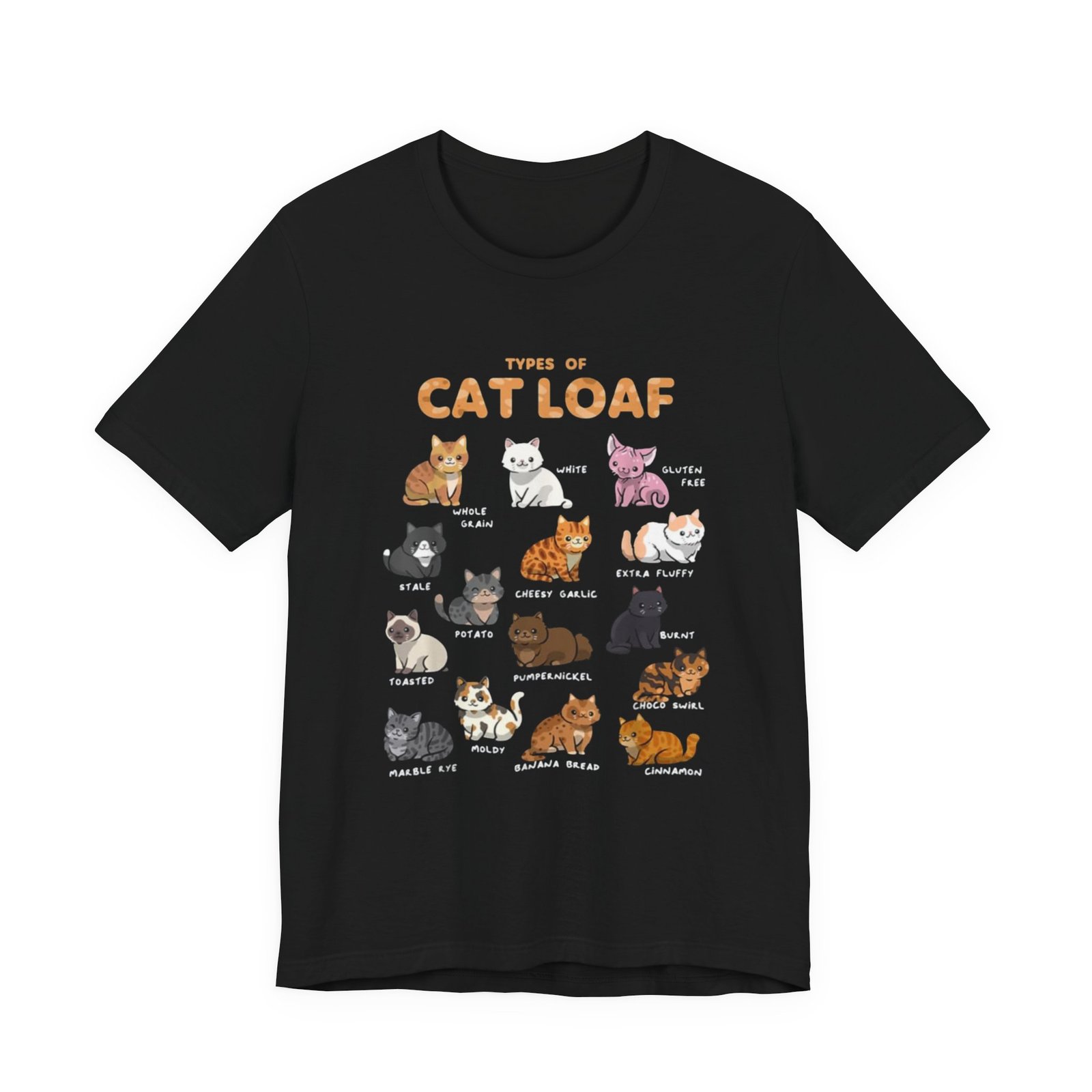 Types of Cat Loaf T-Shirt | Cute Cat Pose Illustration, Cat Lover Tee - Image 2