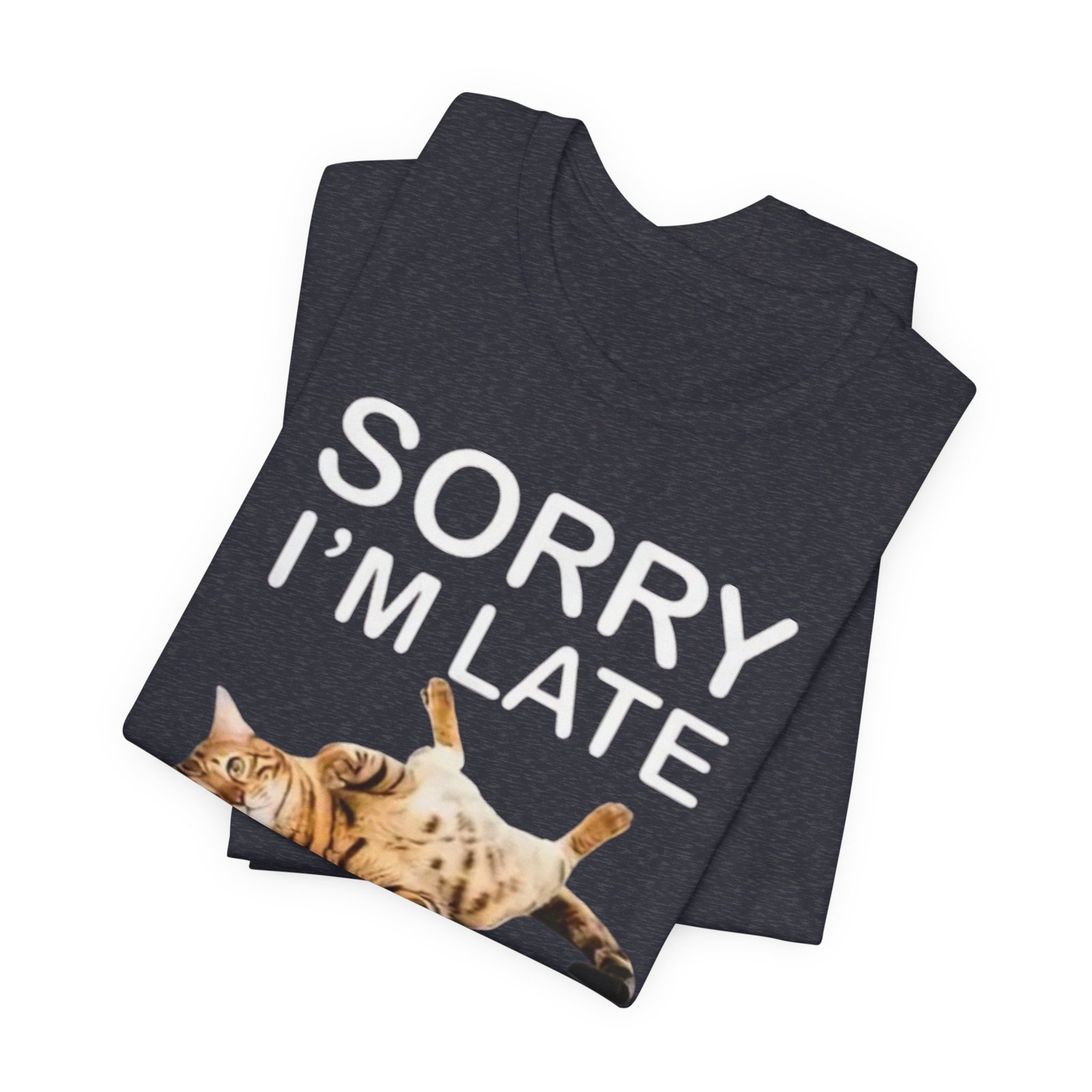Sorry I'm Late My Cat Was Sitting On Me T-Shirt | Funny Cat Tee - Image 27