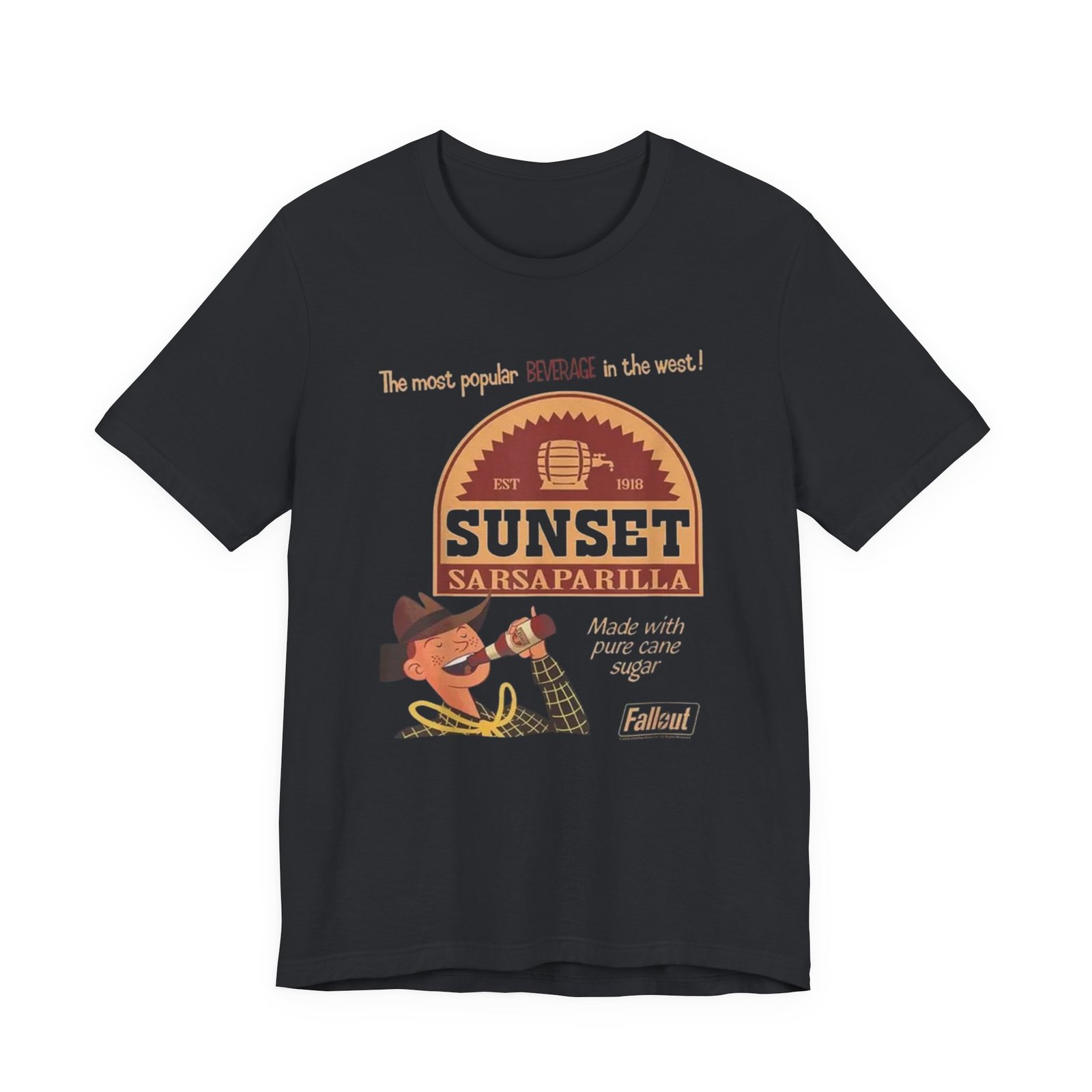 Sunset Sarsaparilla Tee — Retro Fallout Soda Logo T-shirt, Fallout Tee - Image 17