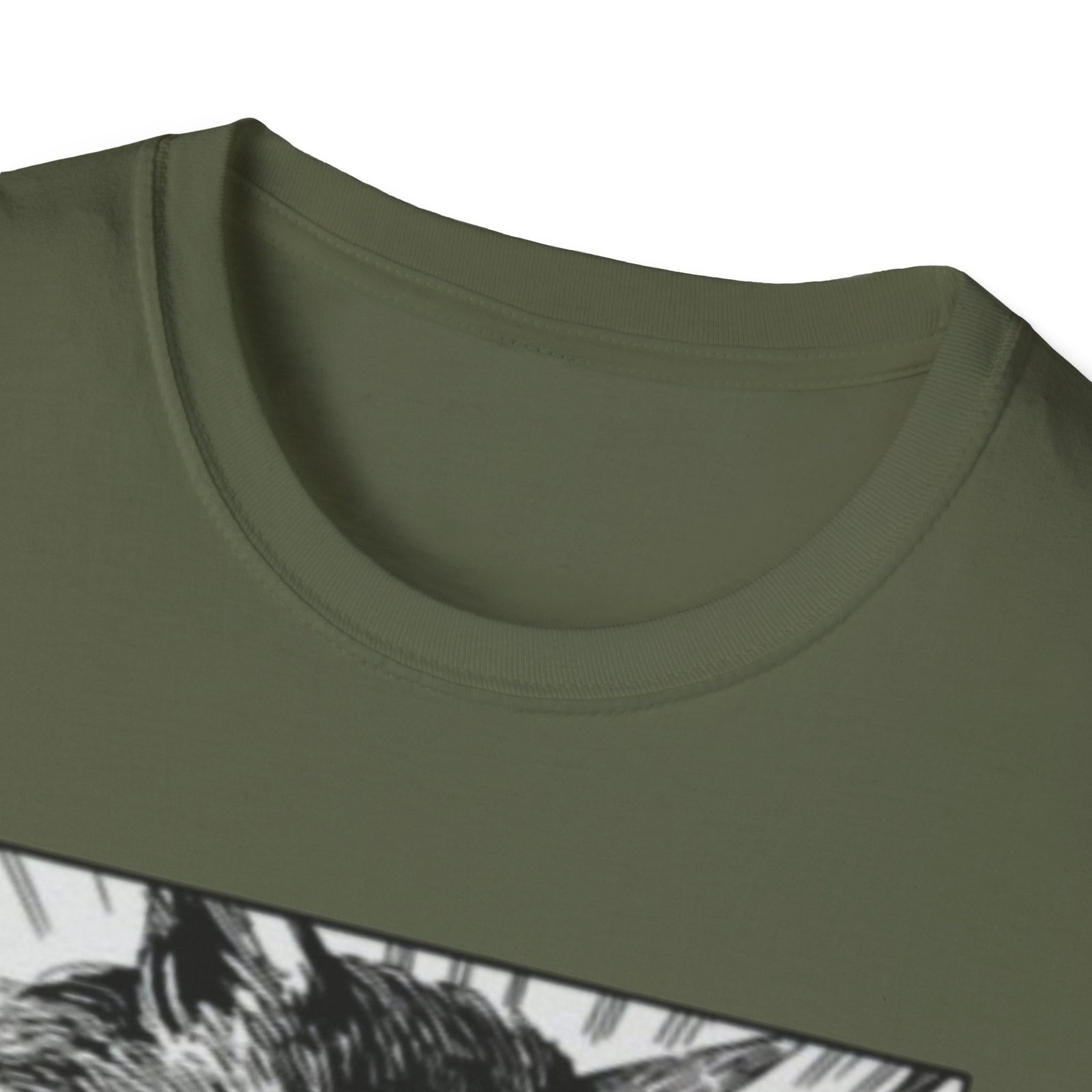 Scared Cat Manga Art T-Shirt | Black and White Illustration - Image 15