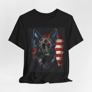 German Shepherd Patriotic T-Shirt — American Flag Dog Tee