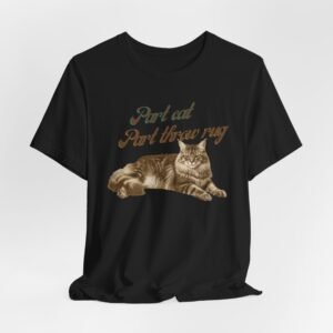 Maine Coon Cat T-Shirt | Vintage Maine Coon Cat Illustration, Part Cat Part throw rug