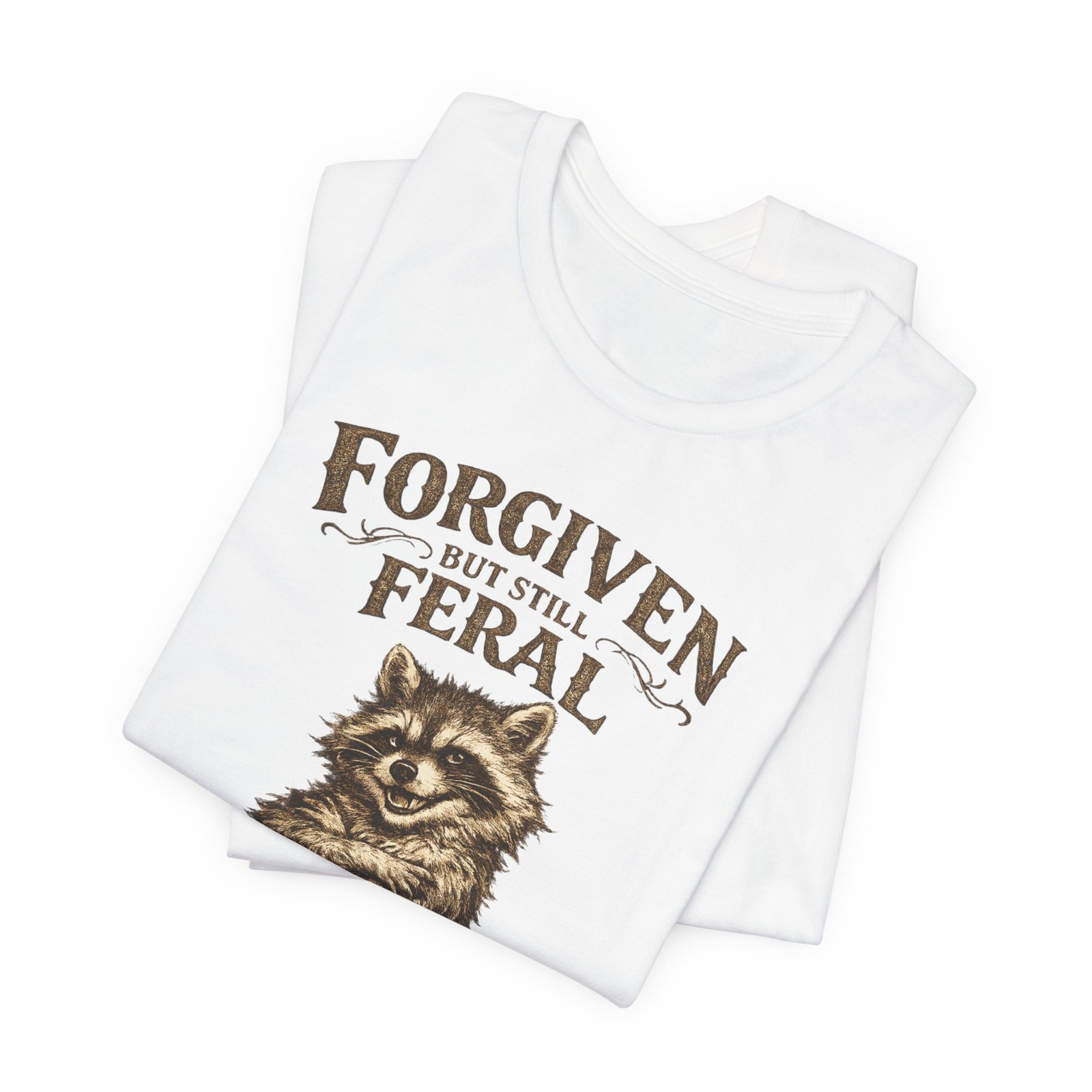 Forgiven But Still Feral raccoon tee | vintage illustration, humour - Image 7