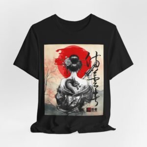 Geisha Portrait Tee | Japanese Red Sun, Dragon Tattoo, Calligraphy