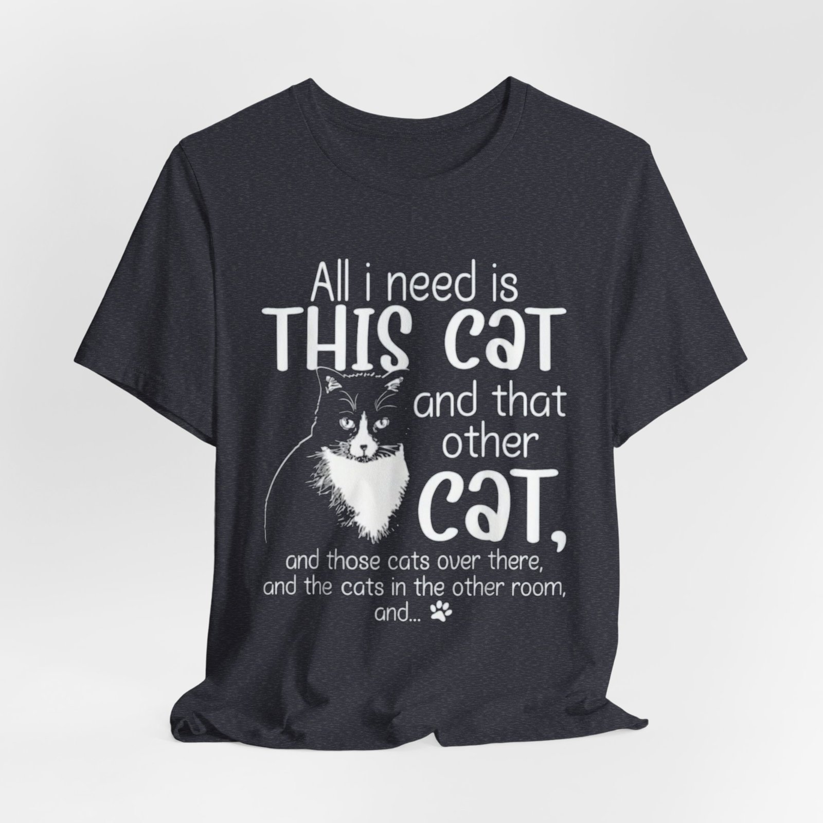 Cute Cat Illustration Tee | Cat Graphic T-Shirt - Image 28