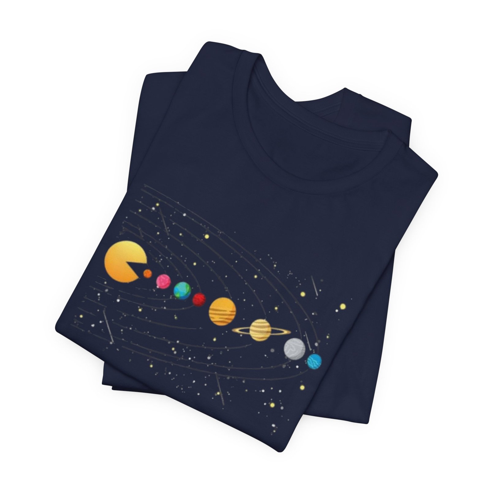 Pac-Man Solar System T-Shirt | Retro Arcade Planets Tee - Image 23