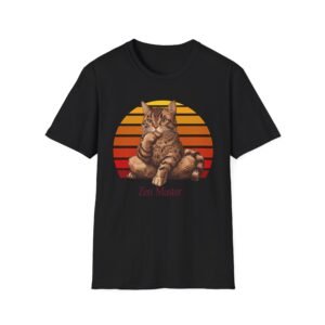 Funny Cat Zen Master Unisex Softstyle T-Shirt, Meditation Tee, Yoga Shirt, Cat Lover Gift, Relaxation Top