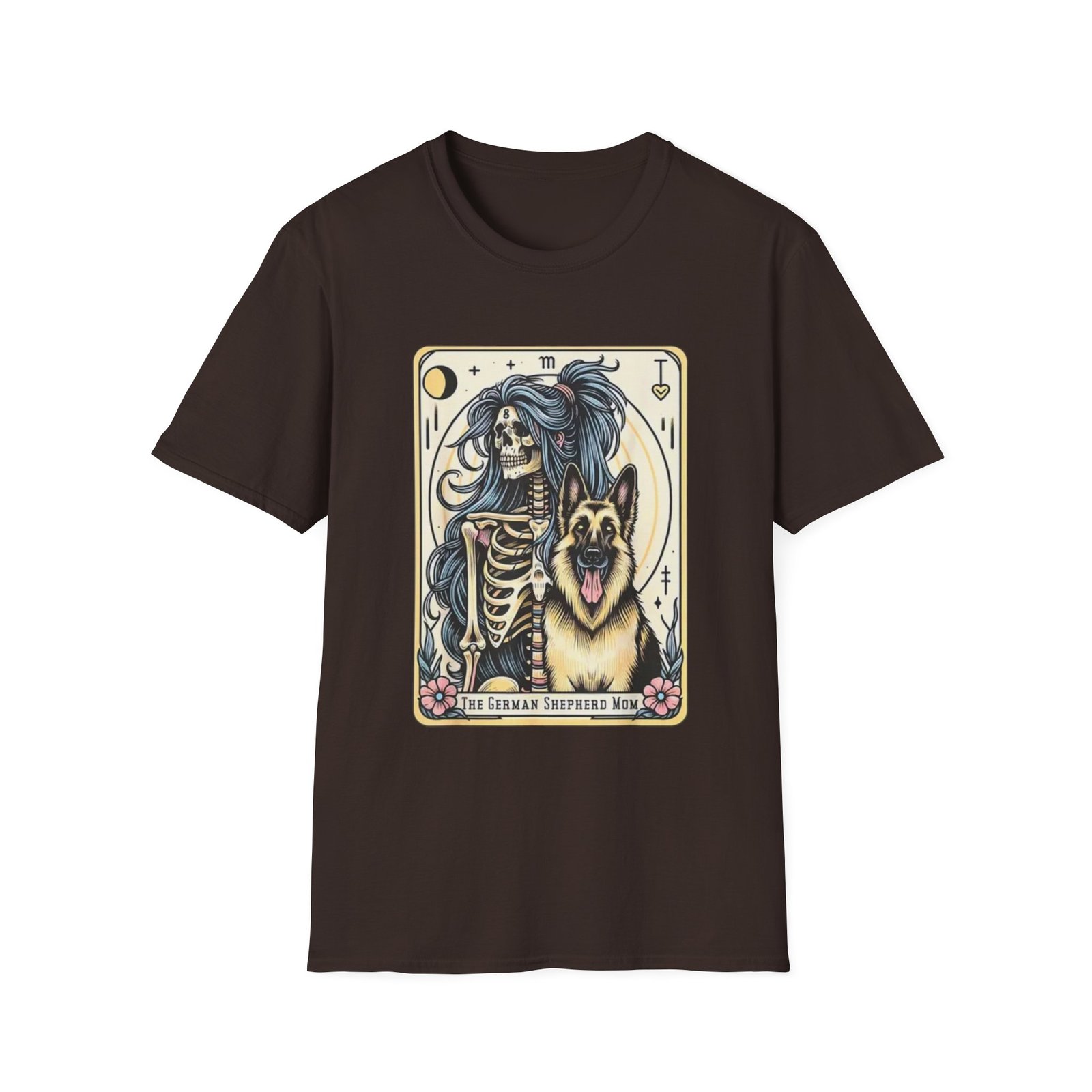 German Shepherd Tarot Skeleton T-Shirt | Funny Dog Tarot Tee - Image 5