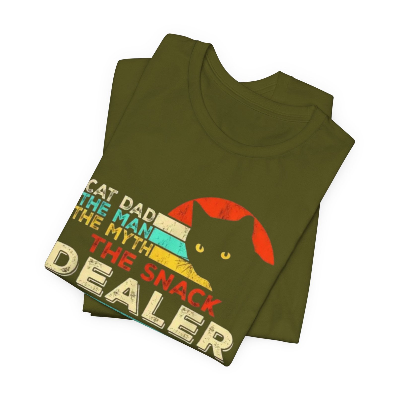 Cat Dad The Snack Dealer T-Shirt | Retro Cat Graphic - Image 15