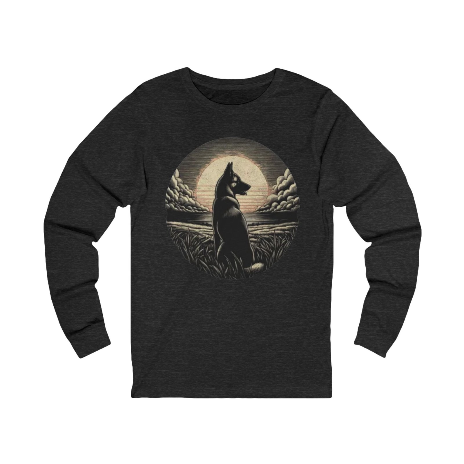 Belgian Malinios Moon Long Sleeve Tee | Nightscape Graphic - Image 13