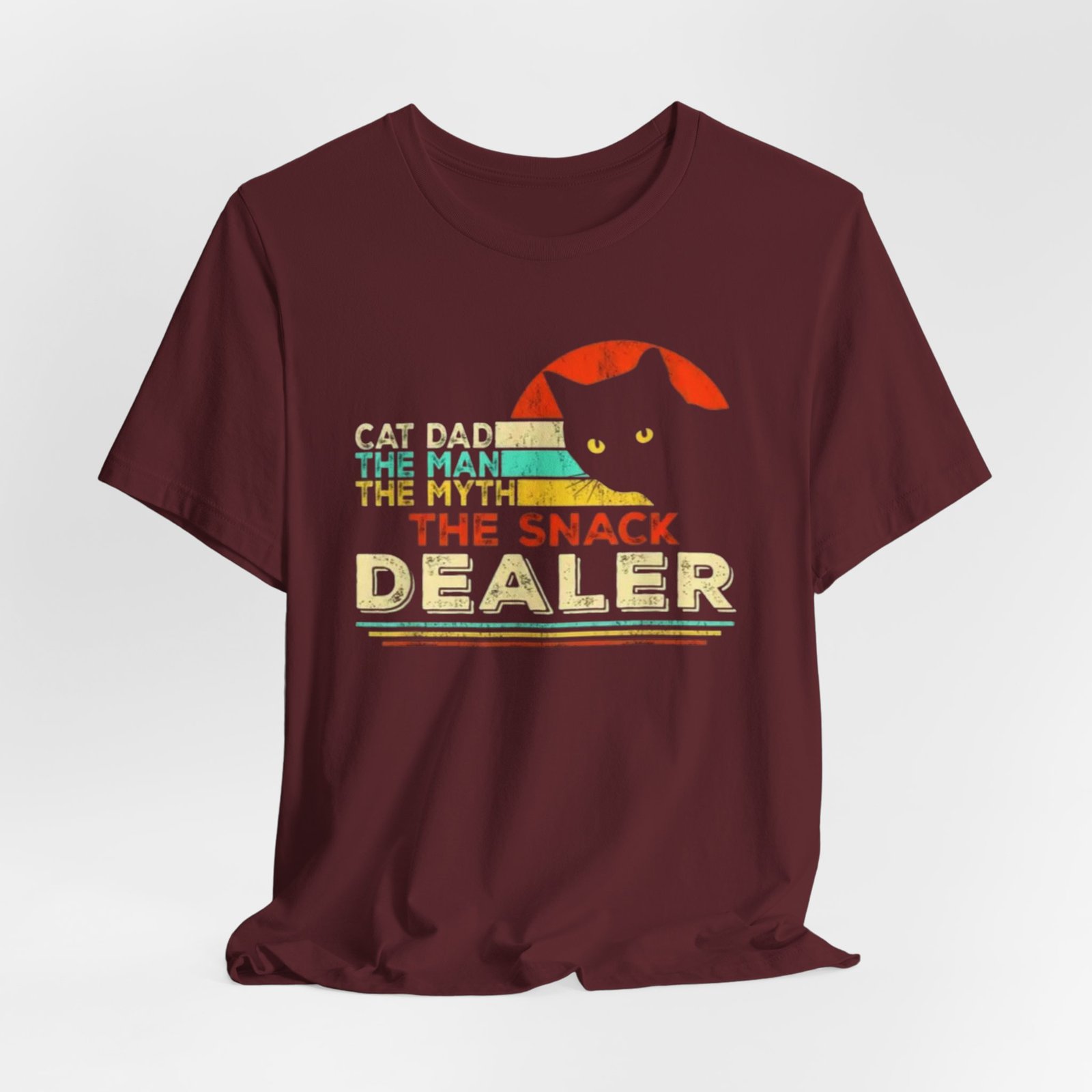 Cat Dad The Snack Dealer T-Shirt | Retro Cat Graphic - Image 36
