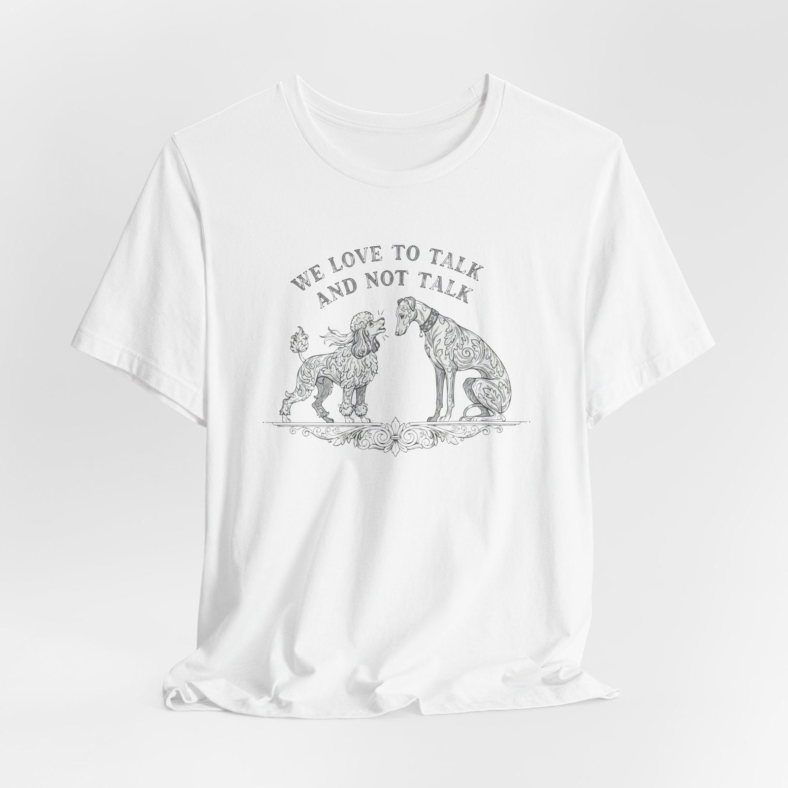 We Love to Talk and Not Talk T-Shirt | Illustrated Dogs Conversation Tee, Best in Show tee - Image 8