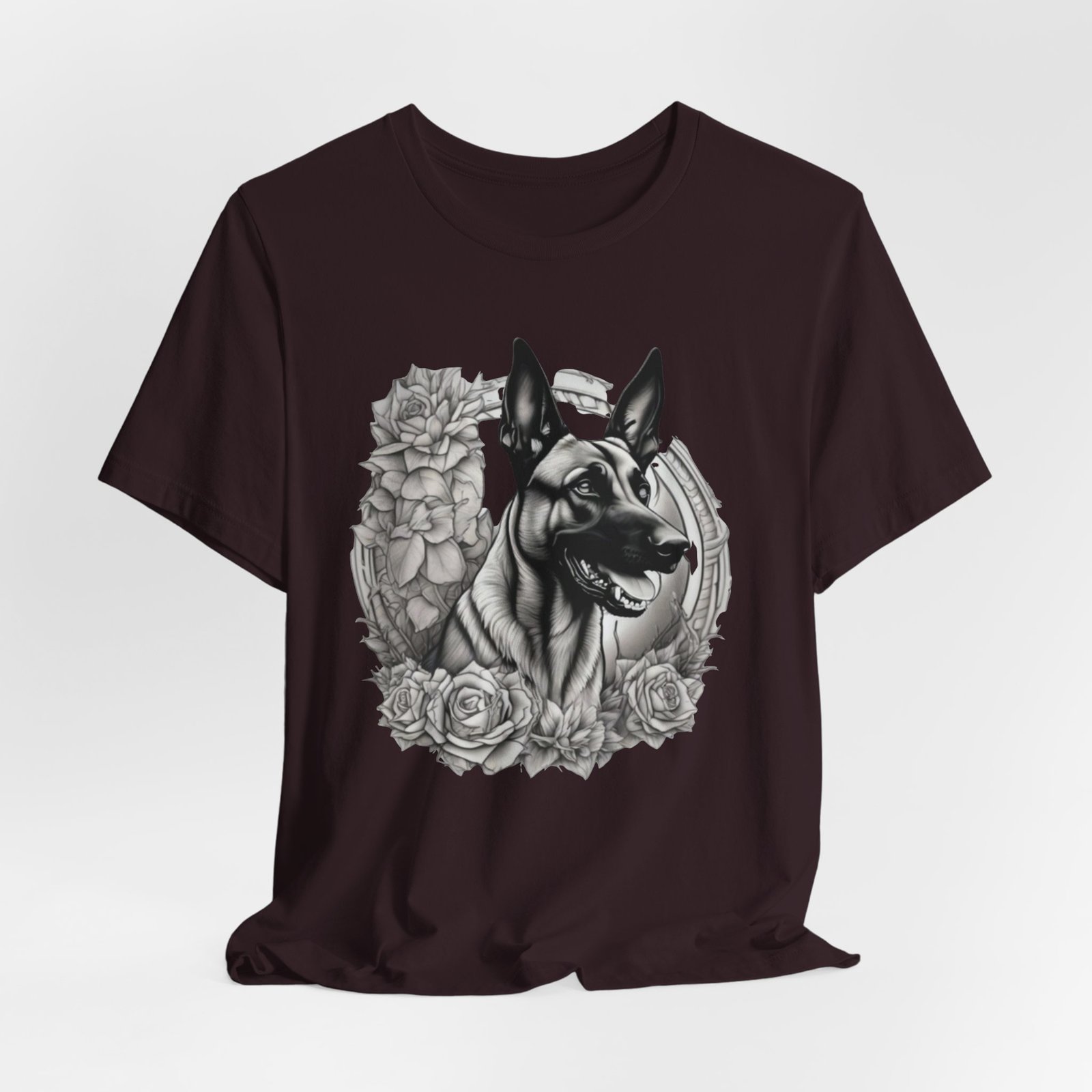 Belgian Malinois Floral Portrait T-Shirt - Image 44