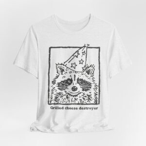 Grilled Cheese Destroyer Raccoon T-Shirt | Hand-Drawn Raccoon Illustration