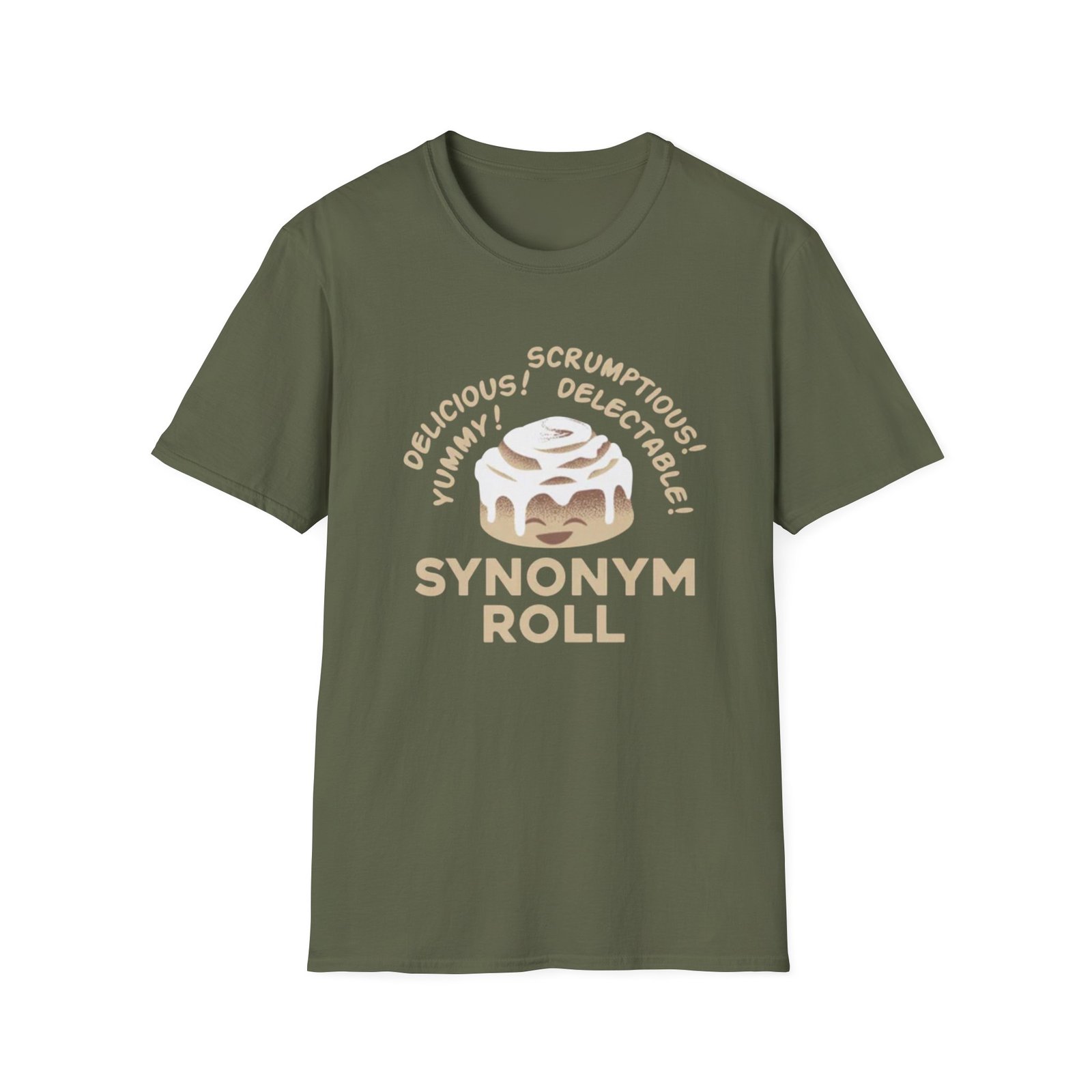 Synonym Roll T-Shirt | Cute Cinnamon Roll Wordplay, Bakery Pun Tee - Image 9