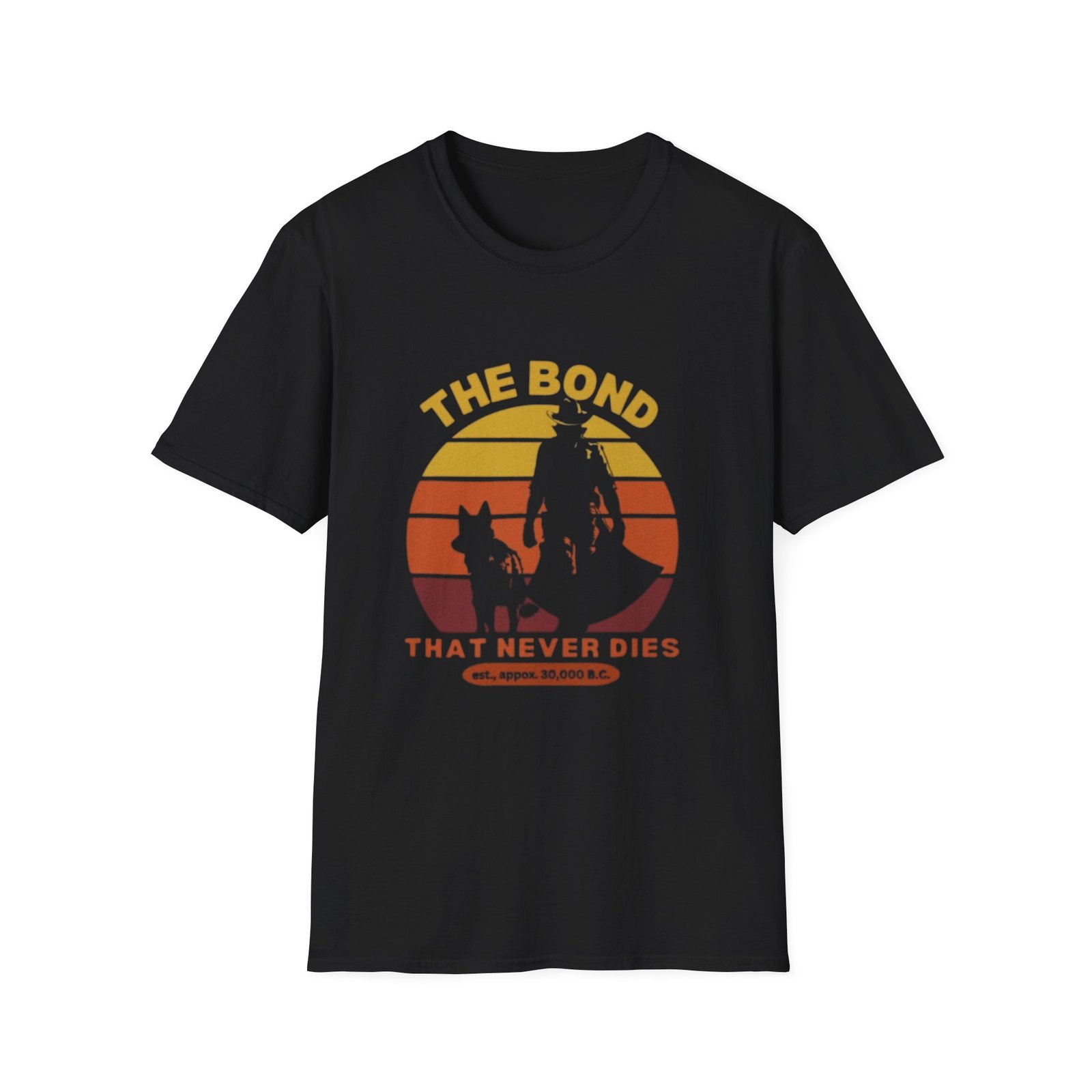 The Bond That Never Dies T-Shirt | Cowboy and Dog Sunset Silhouette