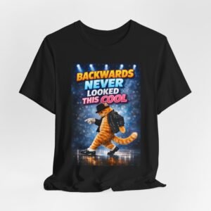 Backwards Never Looked This Cool Cat graphic tee | T-Shirt