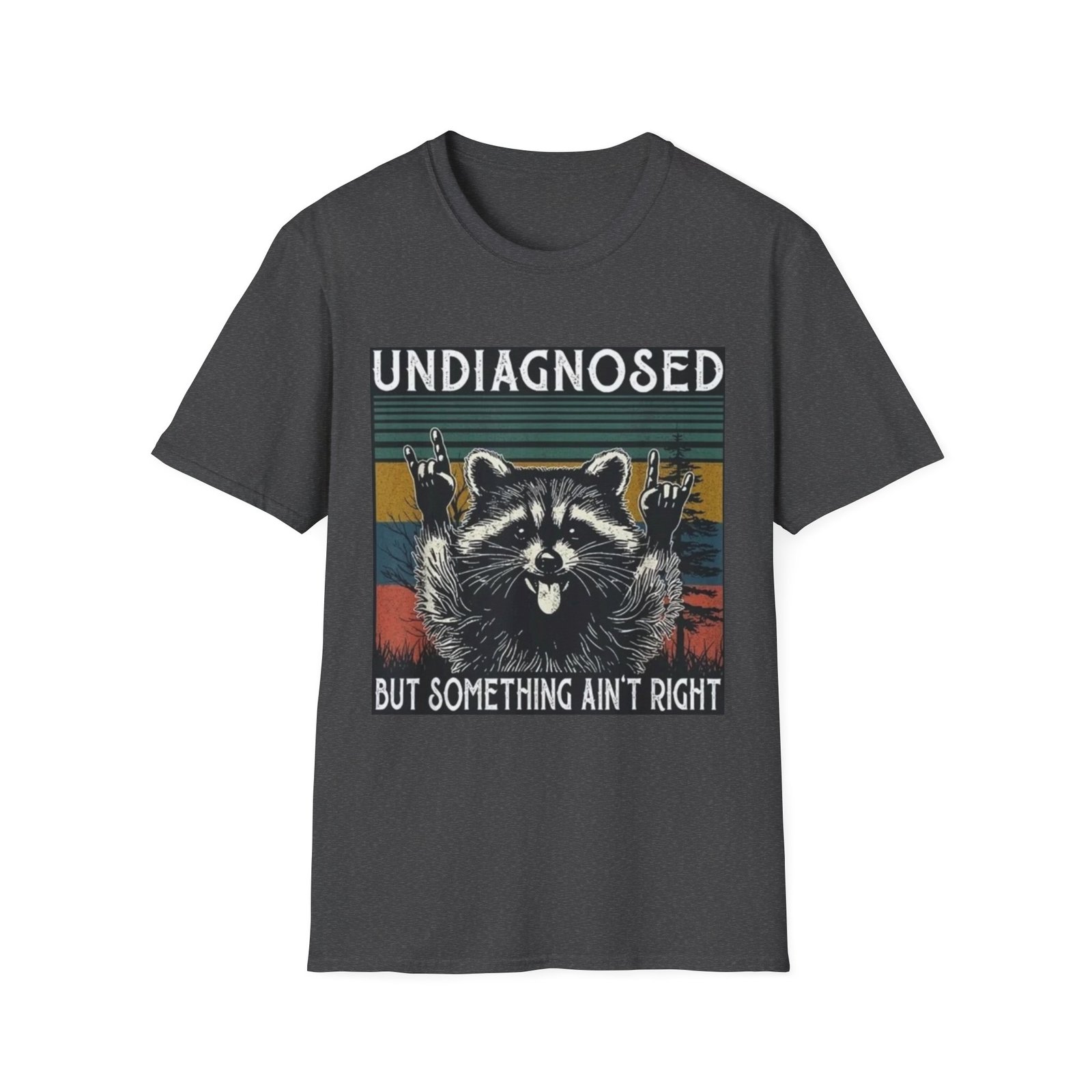 Undiagnosed Raccoon But Something Ain't Right T-Shirt | Vintage Stripes - Image 13