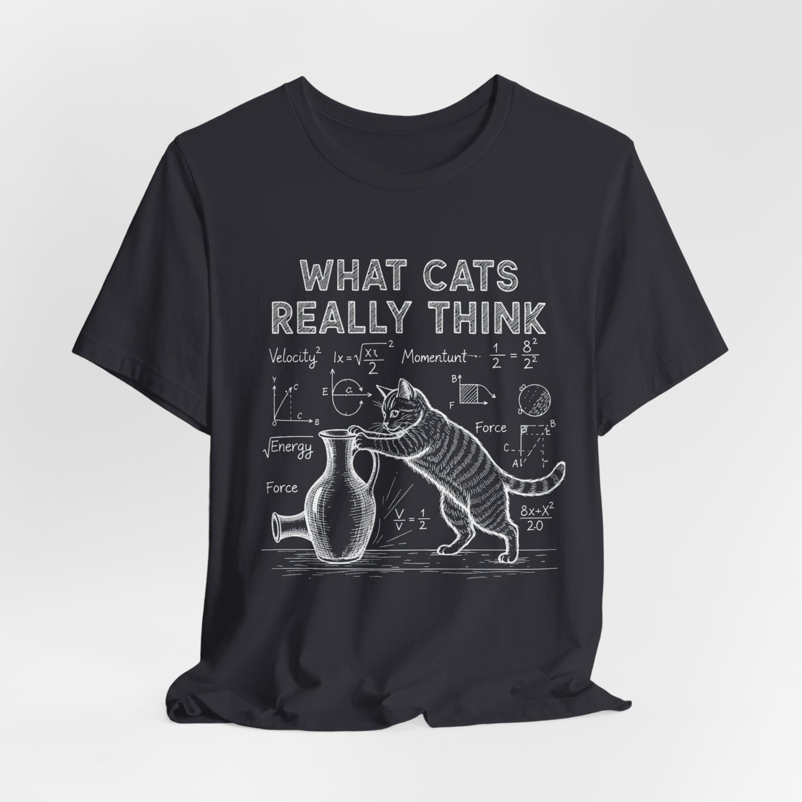 What Cats Really Think T-Shirt | Cat Science Illustration Tee - Image 12