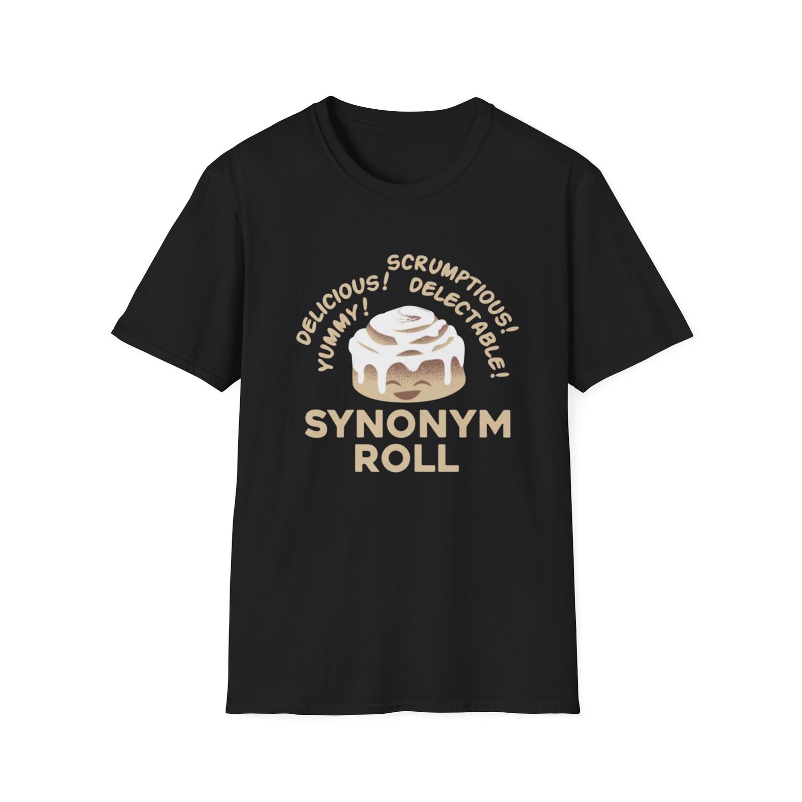 Synonym Roll T-Shirt | Cute Cinnamon Roll Wordplay, Bakery Pun Tee