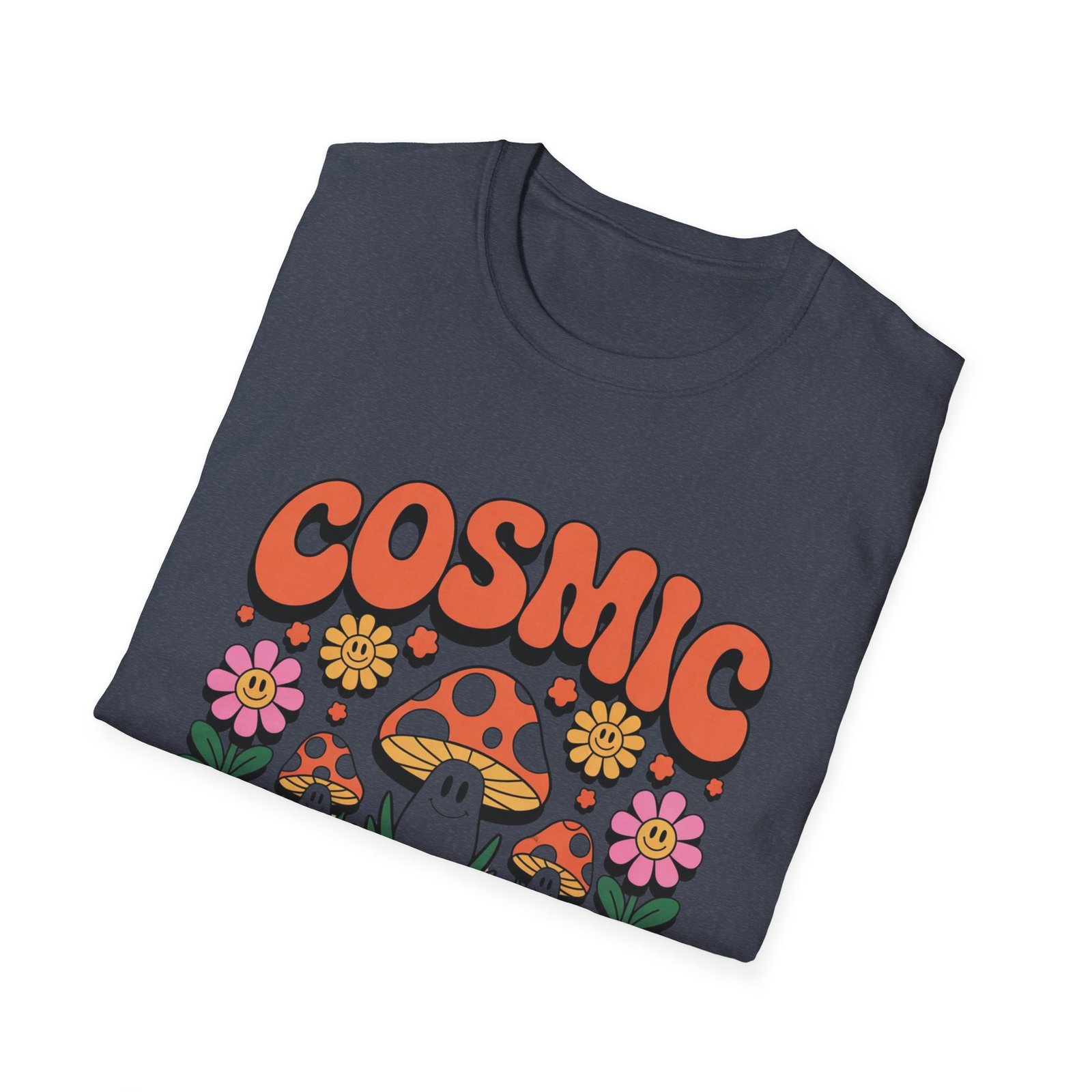Cosmic Energy mushroom design T-Shirt | retro flowers, groovy psychedelic art - Image 36