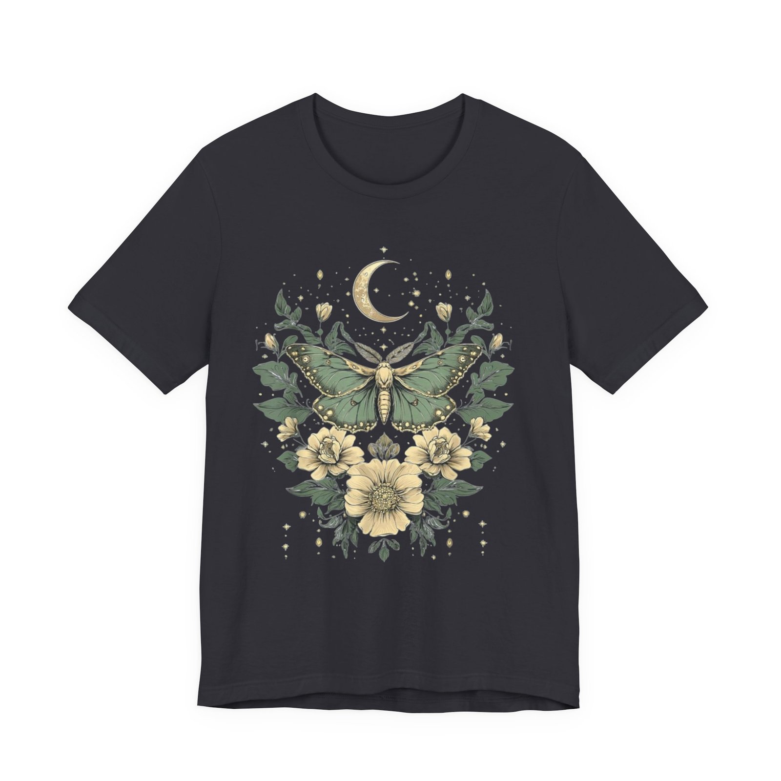 Cottage Core Moth Moon Phases Tee, Goblin Aesthetic Shirt, Unisex Nature T-Shirt, Witchy Boho Top, Lunar Celestial Clothing - Image 9