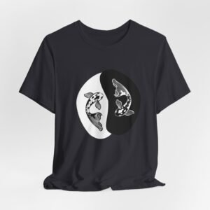 Yin Yang Koi Fish Tee, Relaxed T-Shirt for Nature Lovers, Unisex Casual Wear, Spiritual Gift, Aquatic Design Tee