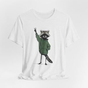Casual Animal Graphic Tee, Fun T-Shirt, Raccoon Design, Unique Gift for Animal Lovers, Perfect for Everyday Wear, Eco-Friendly Fashion