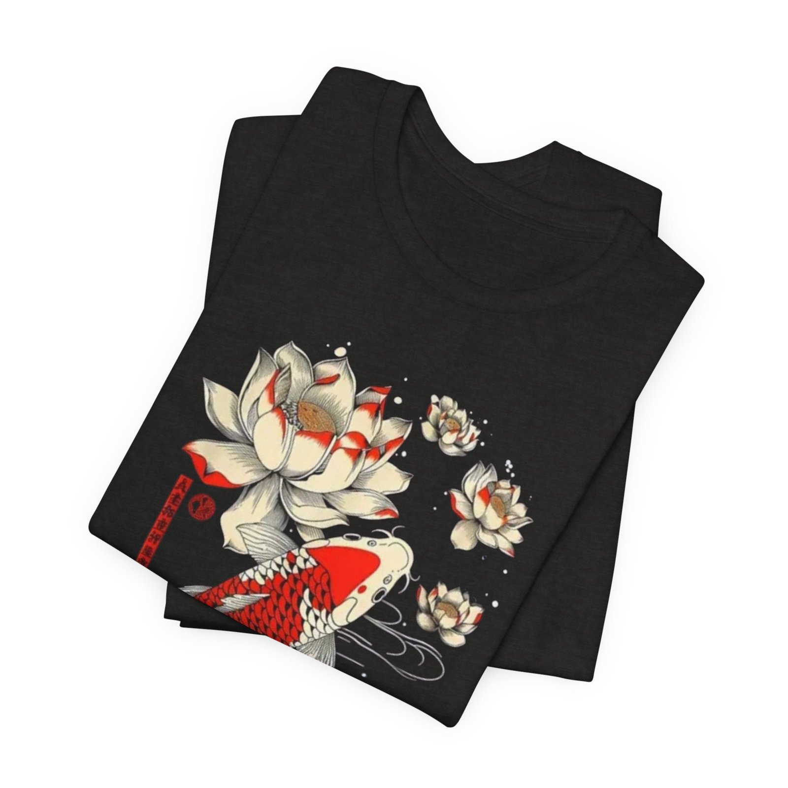Koi Fish & Lotus Tee - Casual Unisex Jersey Shirt, Gift for Nature Lovers, Zen Decor, Birthday or Relaxation Wear - Image 7
