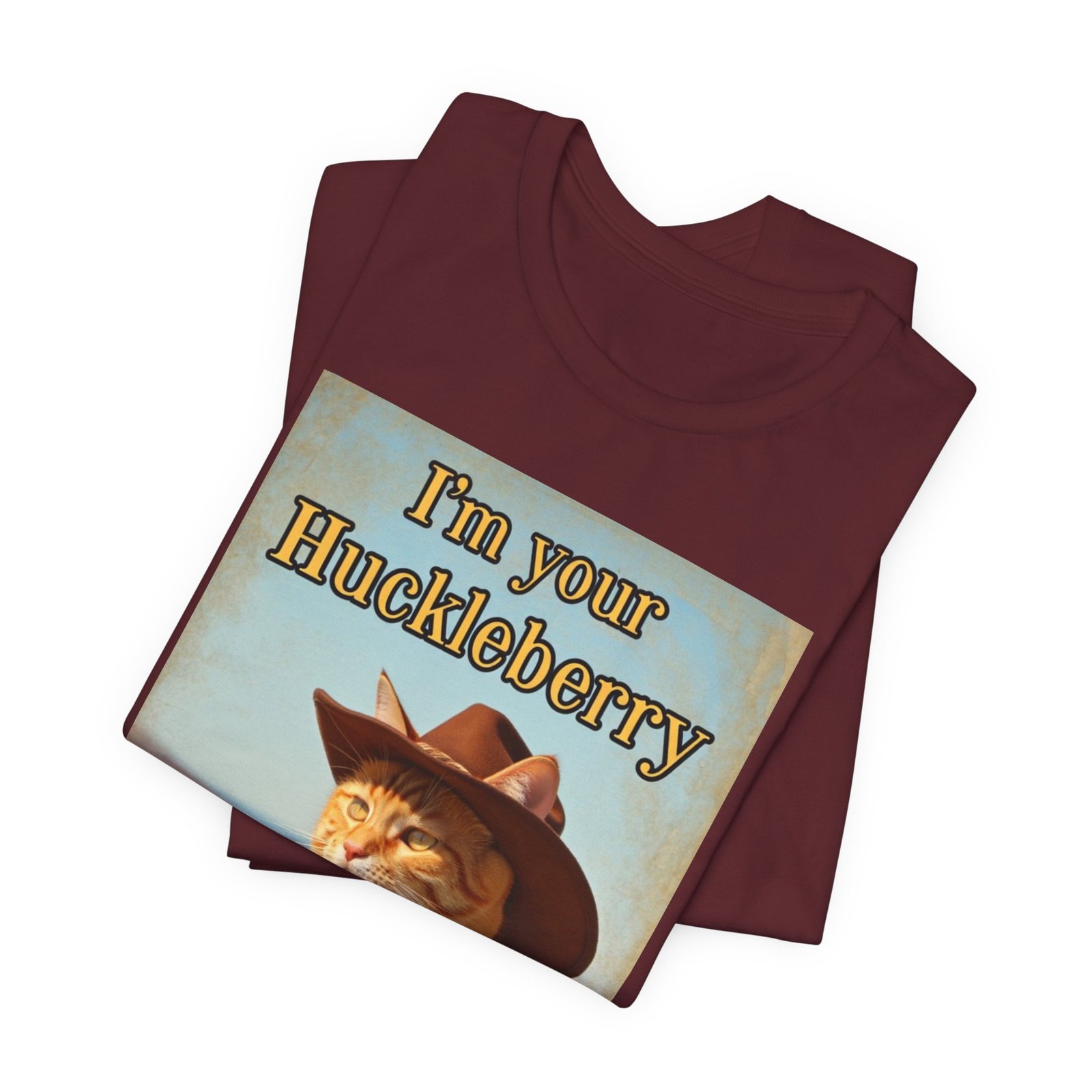 Im Your Huckleberry cat cowboy tee | Western Cat Graphic Tee - Image 31