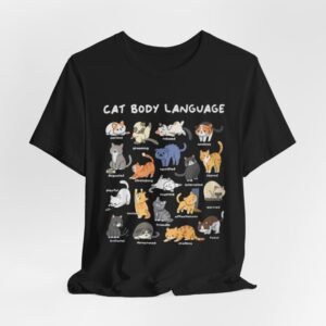 Cat Body Language T-Shirt | Illustrated Cat Poses Chart