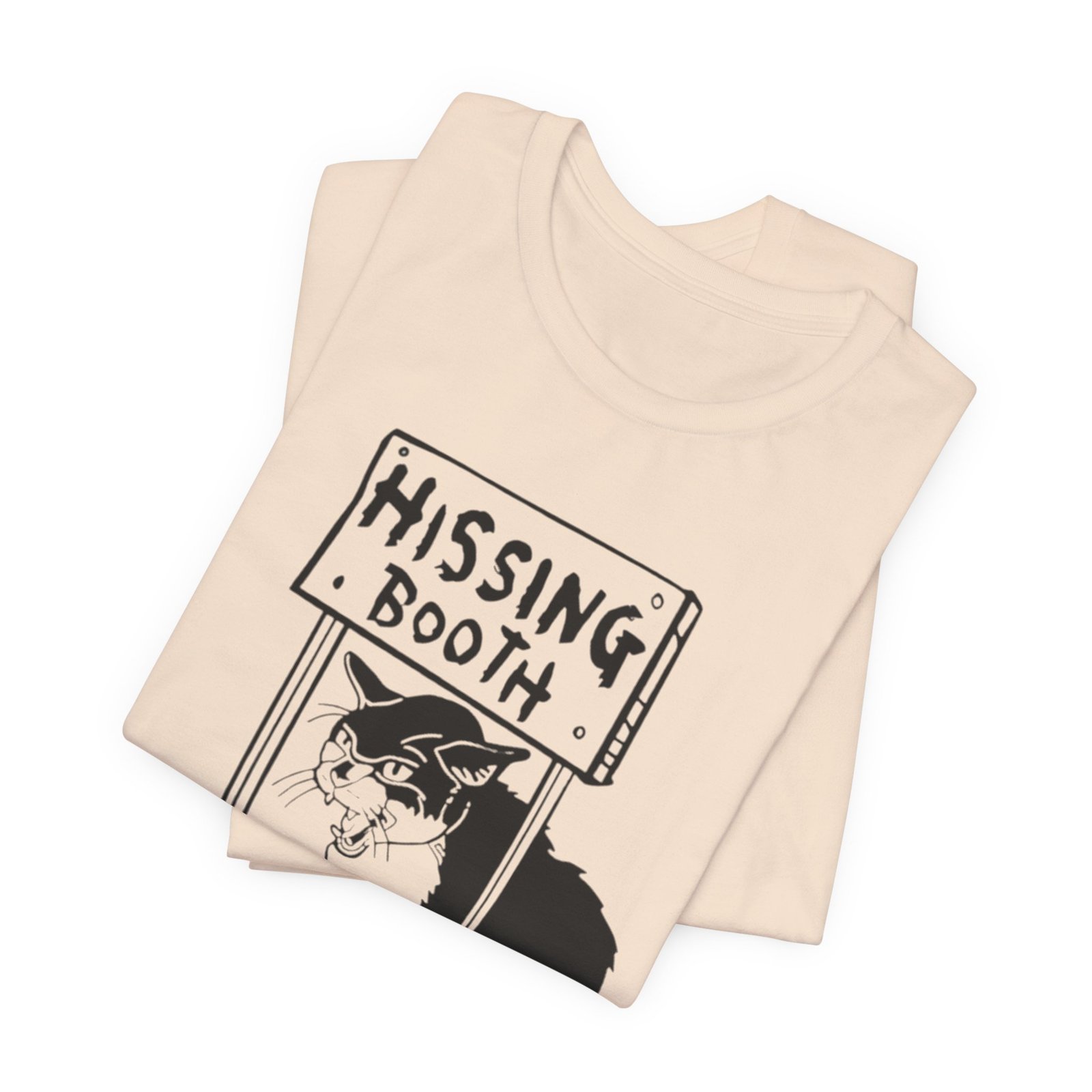 Hissing Booth cat illustration T-Shirt | Funny Cat Shirt, Black & White Sketch - Image 15