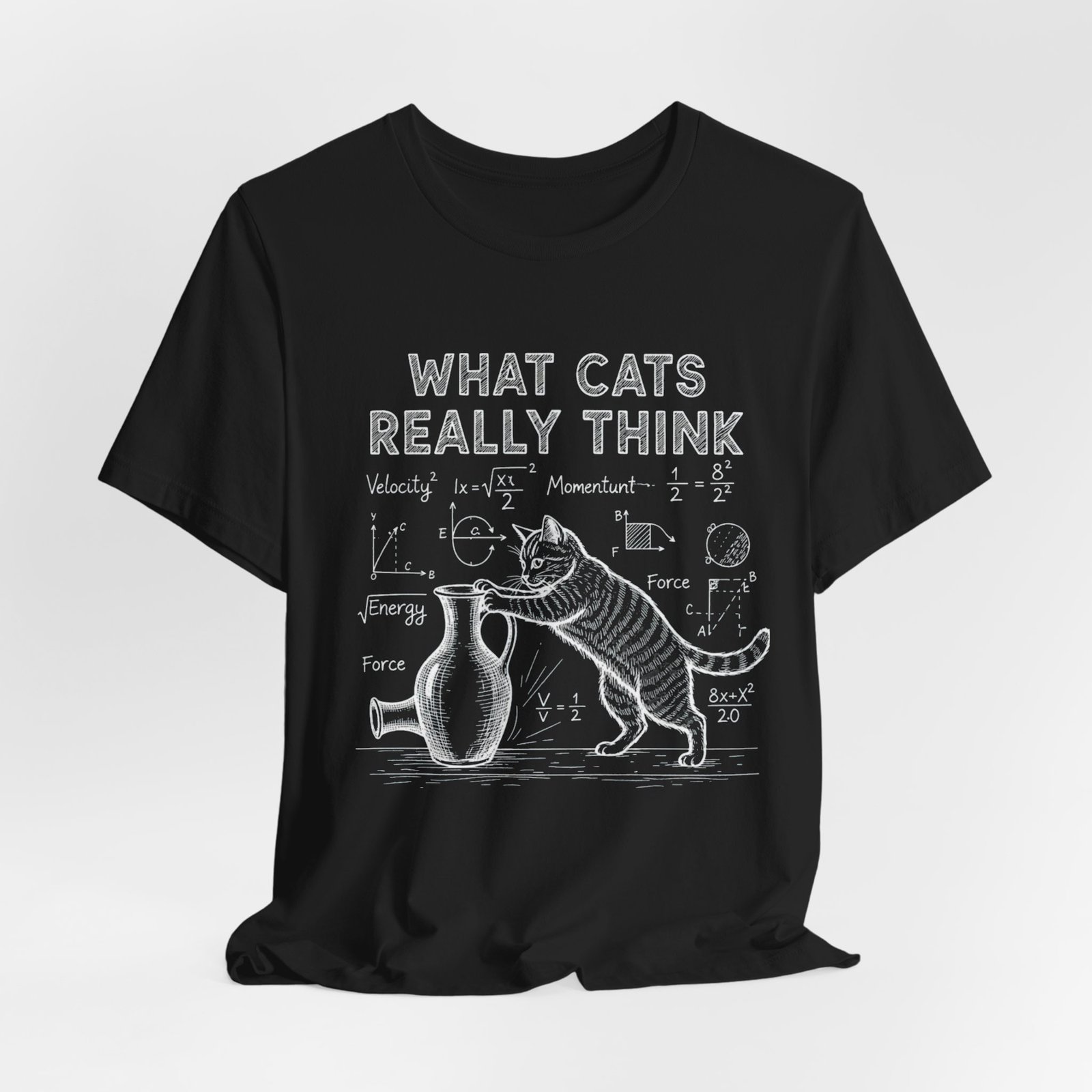 What Cats Really Think T-Shirt | Cat Science Illustration Tee
