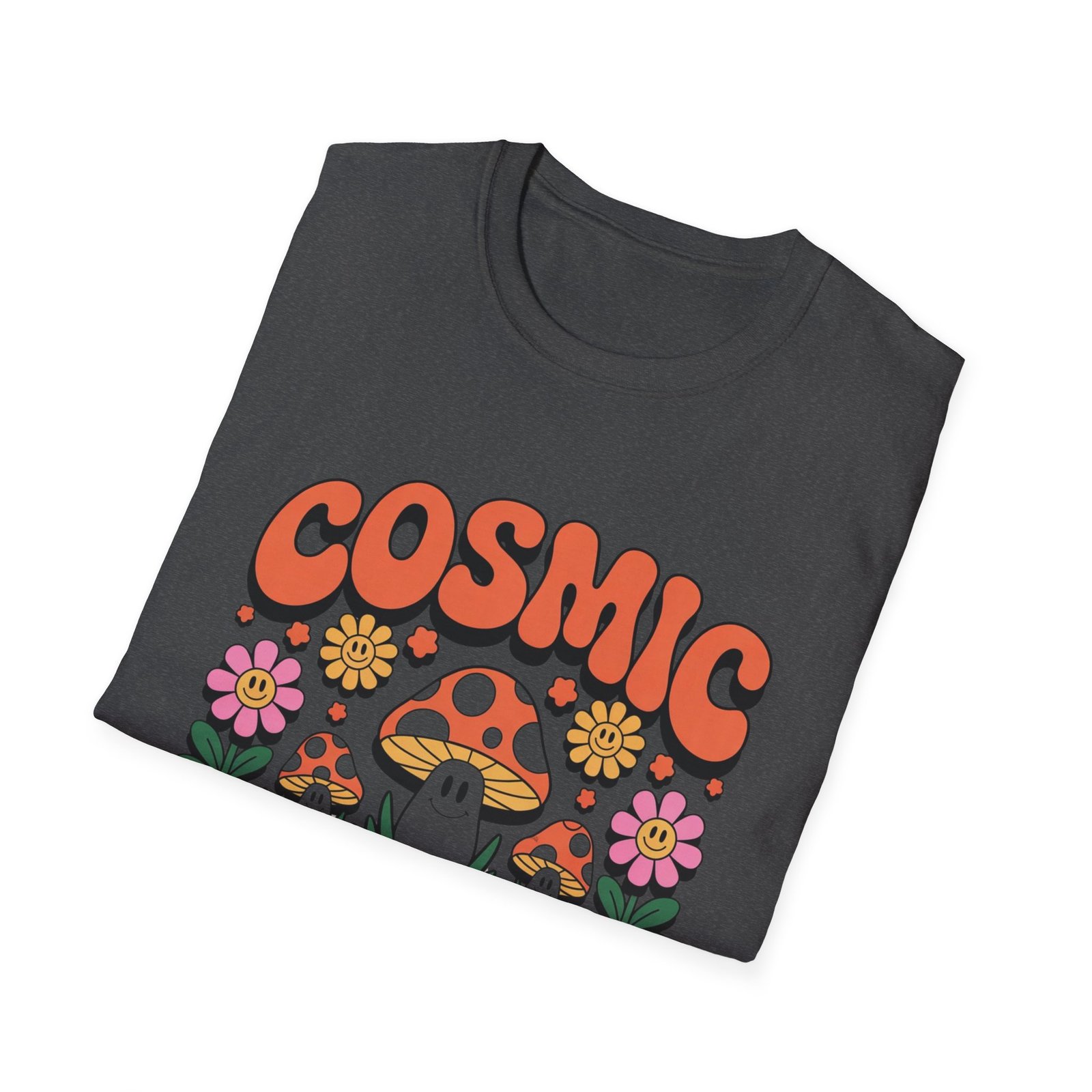 Cosmic Energy mushroom design T-Shirt | retro flowers, groovy psychedelic art - Image 28