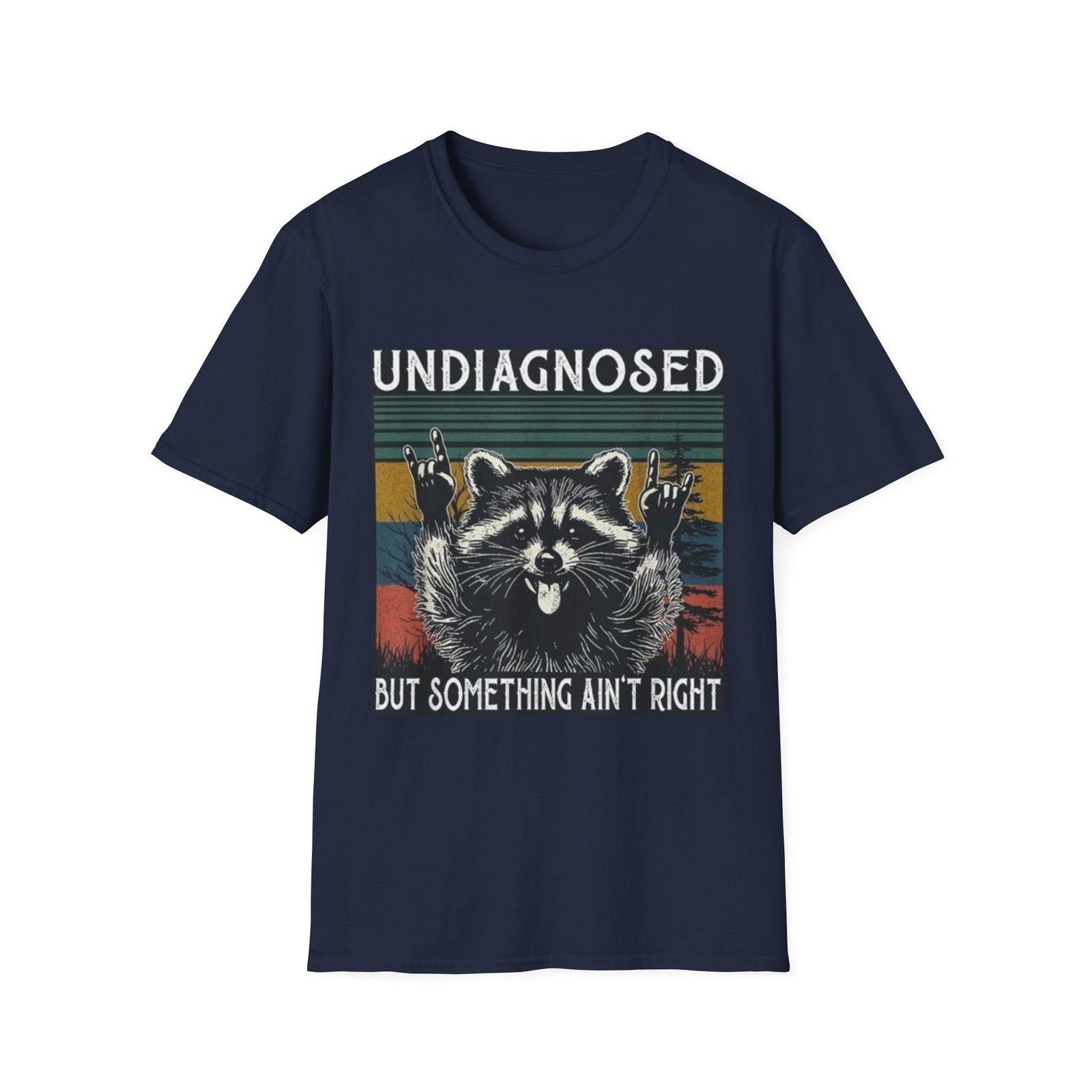 Undiagnosed Raccoon But Something Ain't Right T-Shirt | Vintage Stripes - Image 17