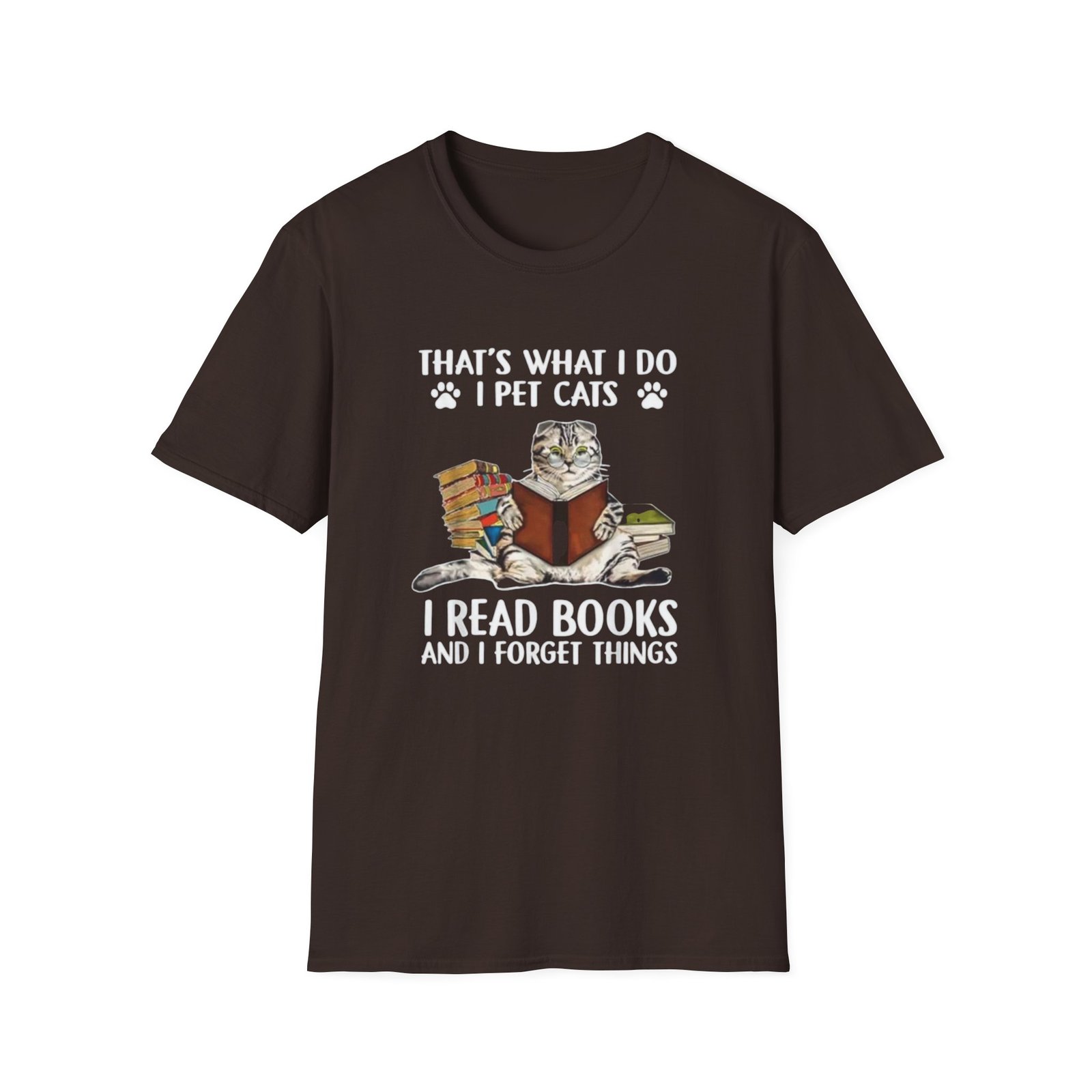 Thats What I Do I Pet Cats, Read Books TShirt , Cat Reader Tee - Image 5