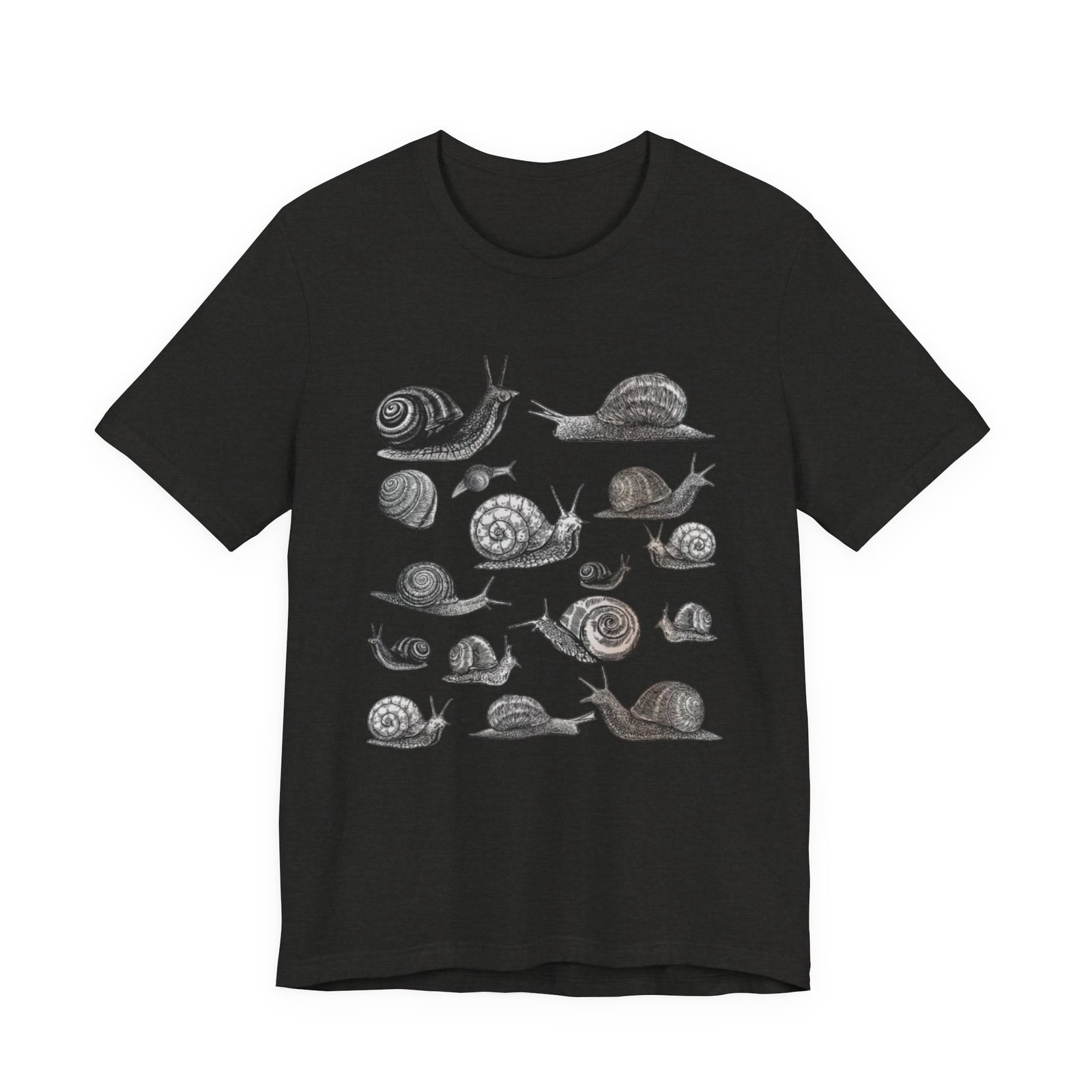 Black and White Snail Illustration Tee | Minimal Snail Art Tee - Image 21