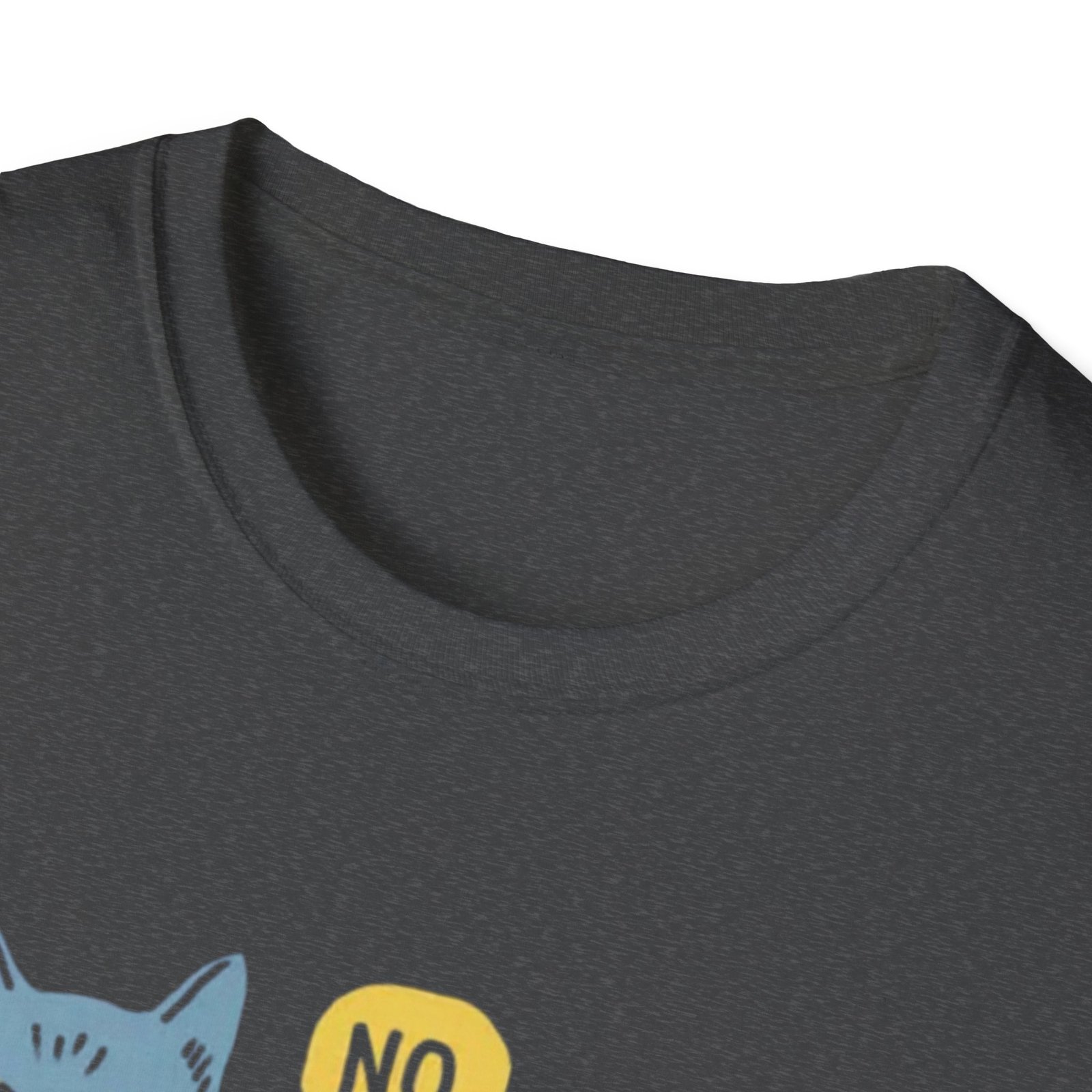Lounge Cat Saying "No" T-Shirt | Illustrated Blue Cat Graphic Tee - Image 15