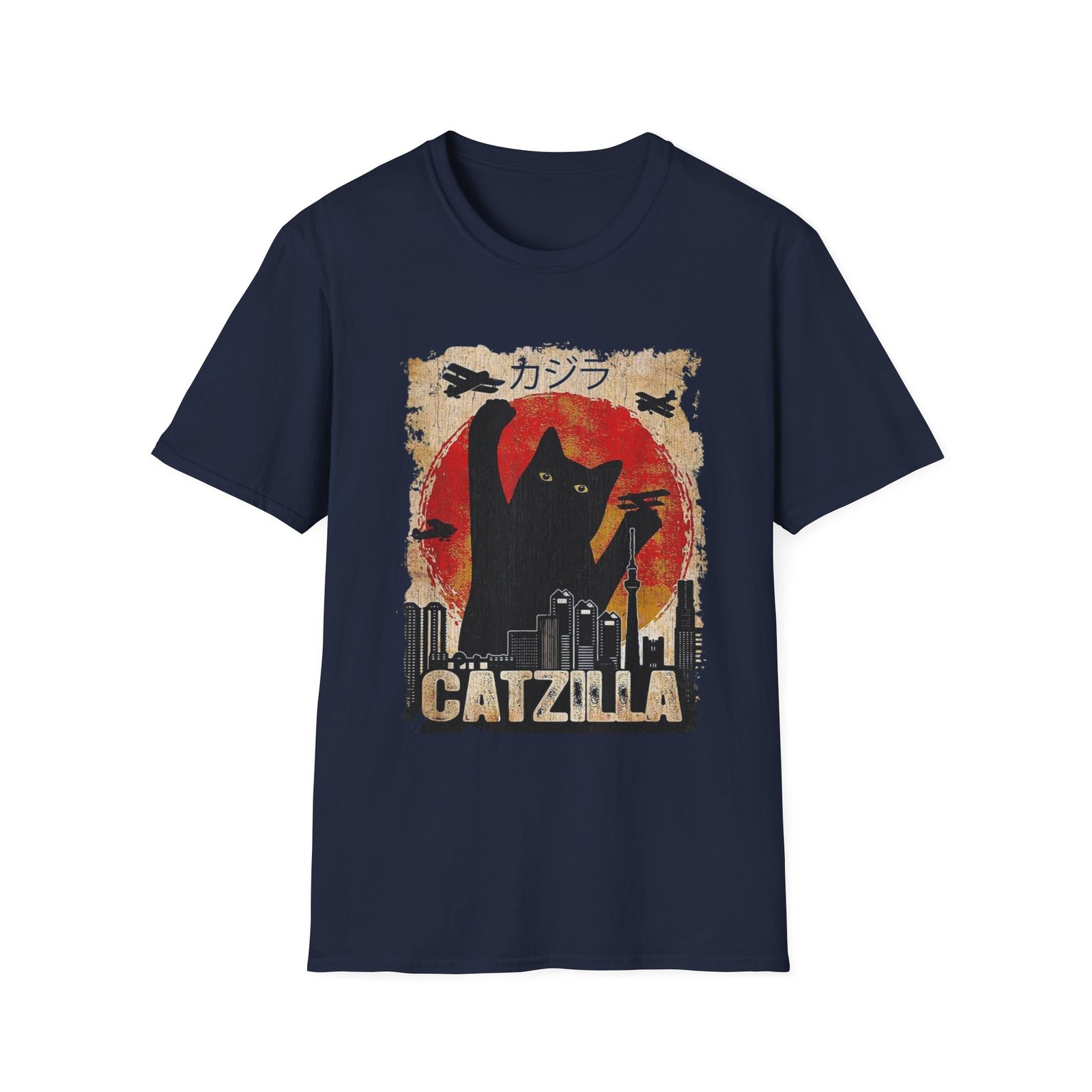 Catzilla Monster Illustration T-Shirt | Retro Kaiju Cat Graphic - Image 17