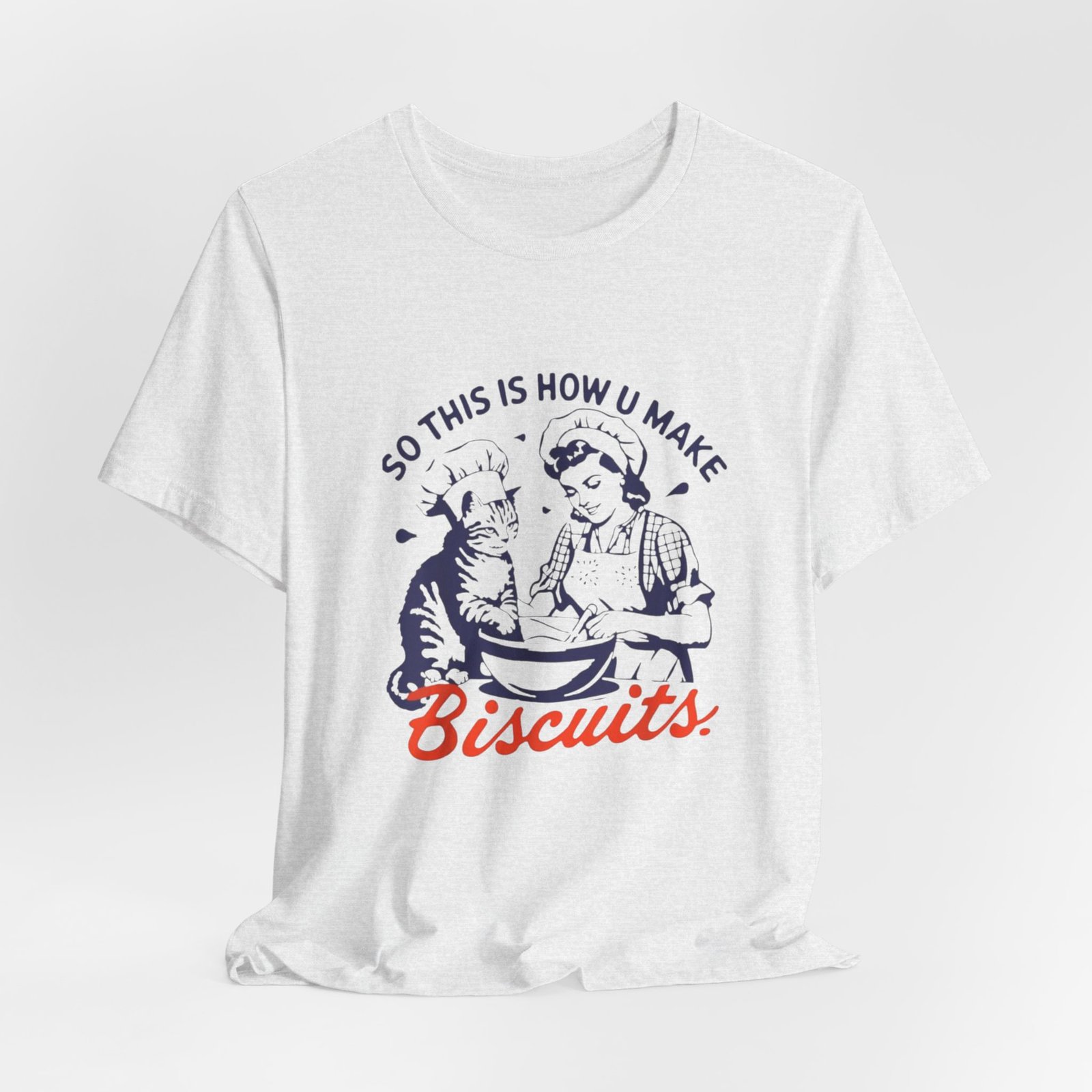 Cat Baker Tee, Funny Biscuit Making Shirt, Unisex Jersey Short Sleeve Tee, Cat Lover Gift, Animal Graphic Tee