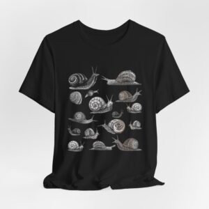 Black and White Snail Illustration Tee | Minimal Snail Art Tee
