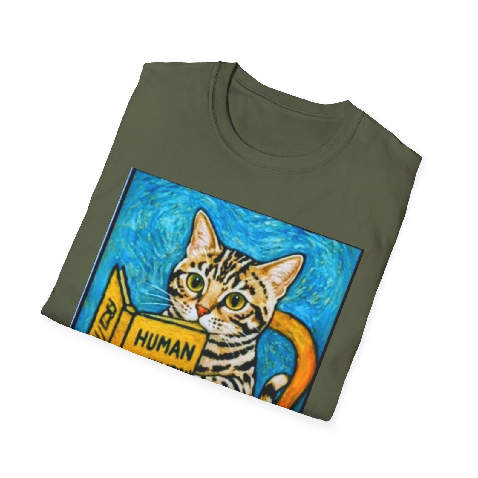 Cat Reading "Human Manipulation 101" T-Shirt | Funny Cat Illustration - Image 8