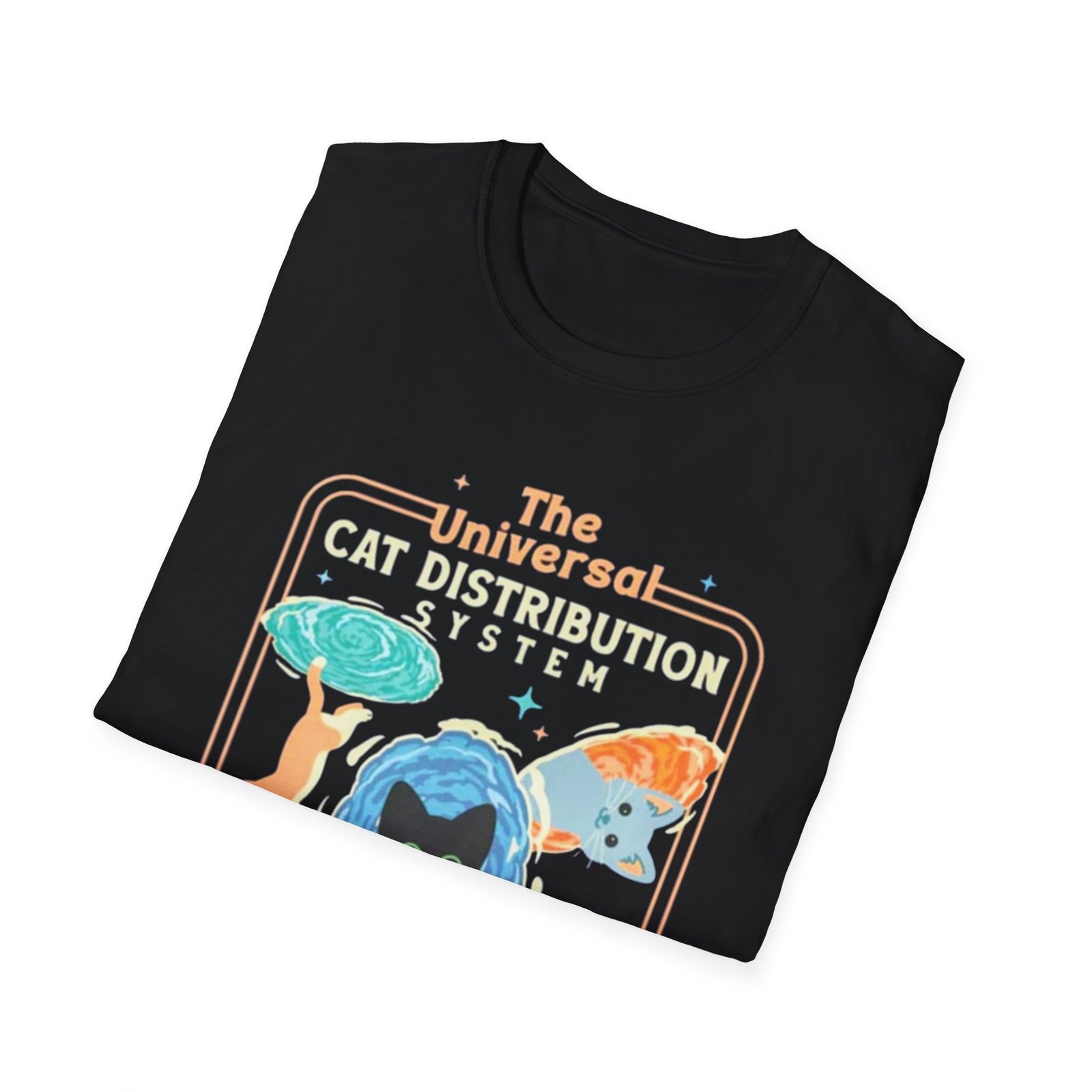 Universal Cat Distribution System T-Shirt | Space Cats, Live, Love, Meow - Image 4