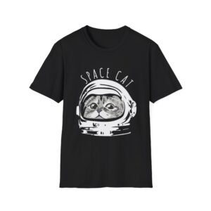 Space cat tee, Wide-Eyed Cat Face T-Shirt | Cute Cat Illustration