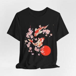 Koi Fish and Cherry Blossoms Tee | Japanese Sun Graphic T-Shirt