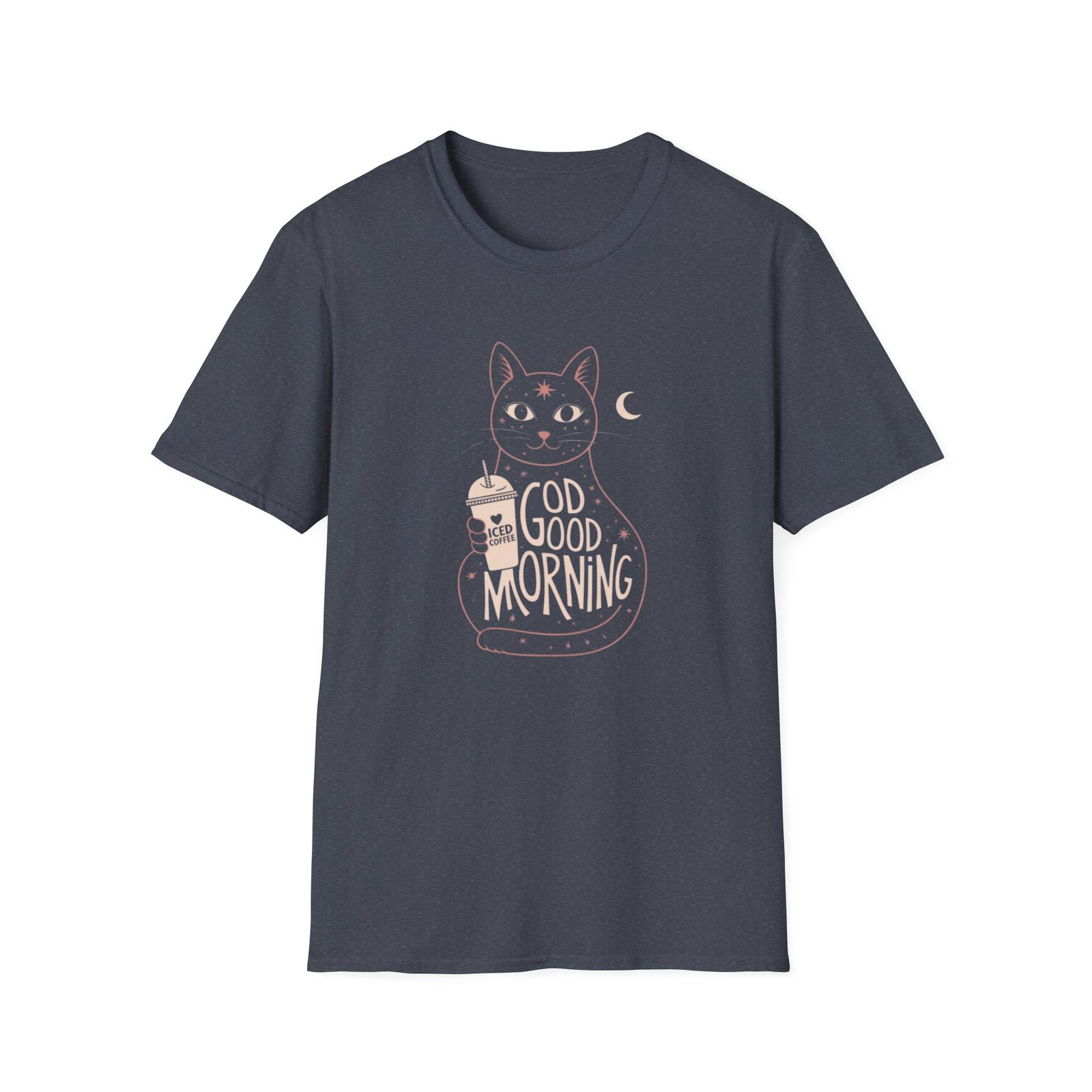 Cat Lover Softstyle T-Shirt, Funny Coffee Tee, Good Morning Shirt, Unisex Cat Tshirt, Kitty Graphic Top - Image 17