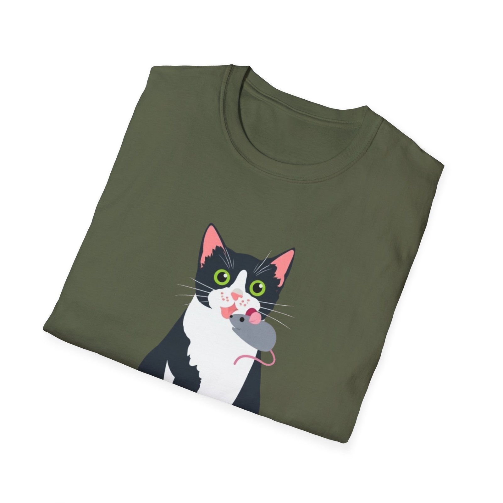 The Cuteness Abides Cat T-Shirt | Tuxedo Cat Illustration - Image 12